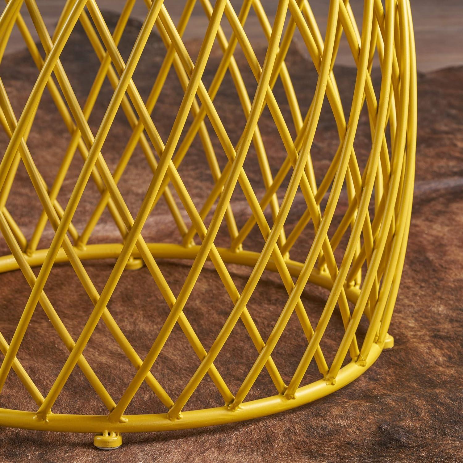 image:imageChristopher Knight Home Bryony Indoor 19 Diameter Lattice Iron Side Table Matte Yellow