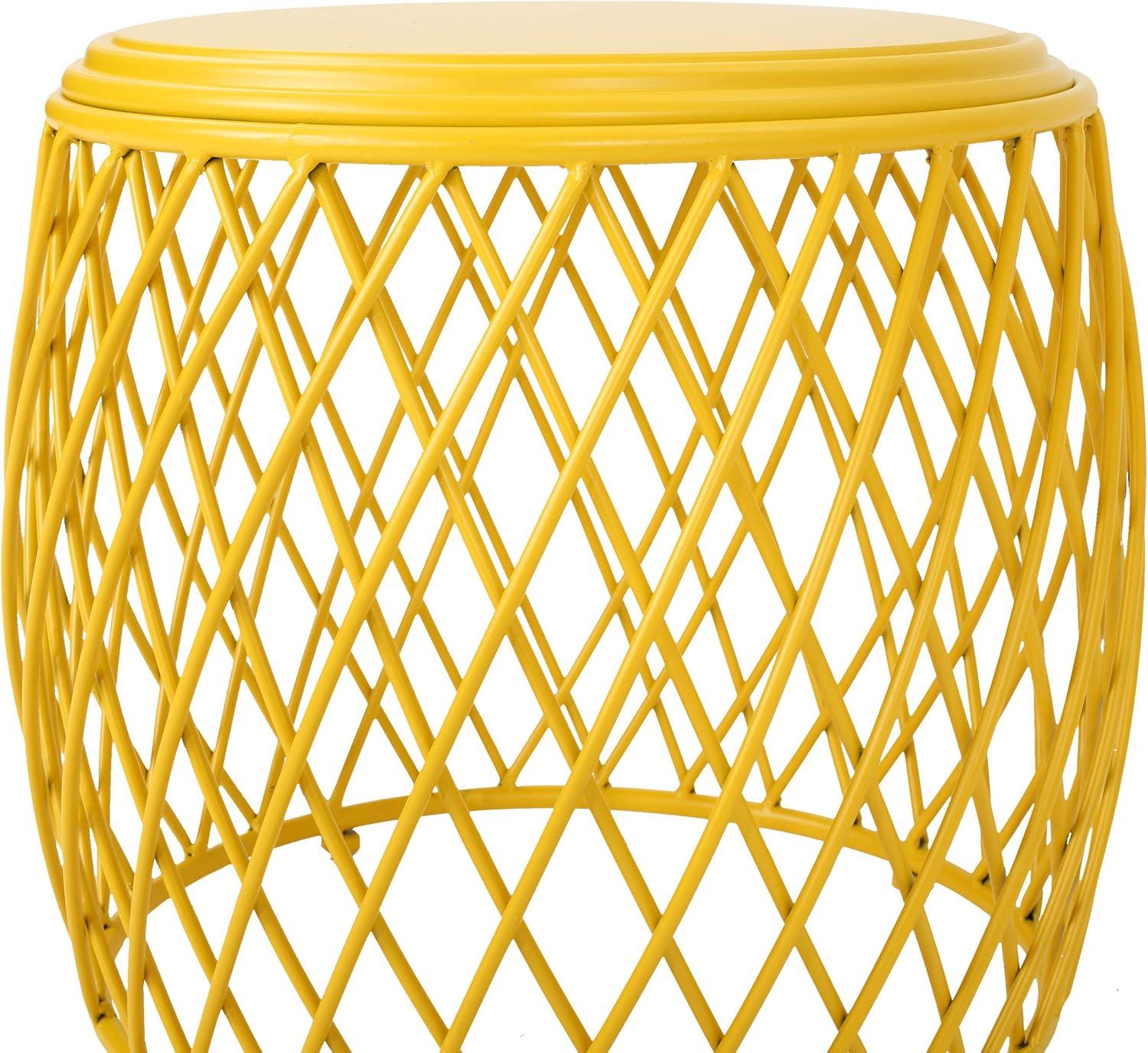 image:imageChristopher Knight Home Bryony Indoor 19 Diameter Lattice Iron Side Table Matte Yellow