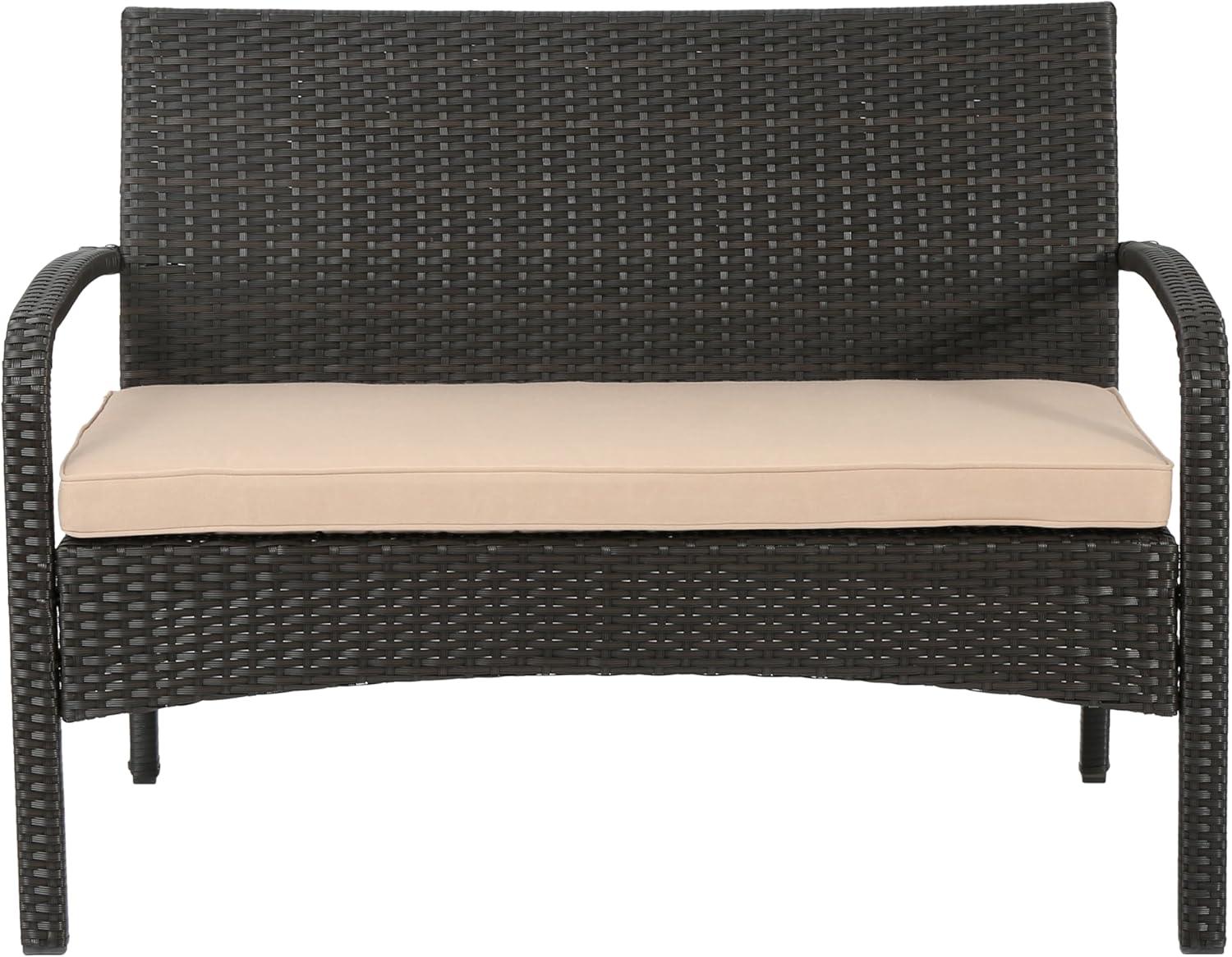 image:imageChristopher Knight Home Cordoba PE Rattan Chat Set 4Pcs Set Brown Tan