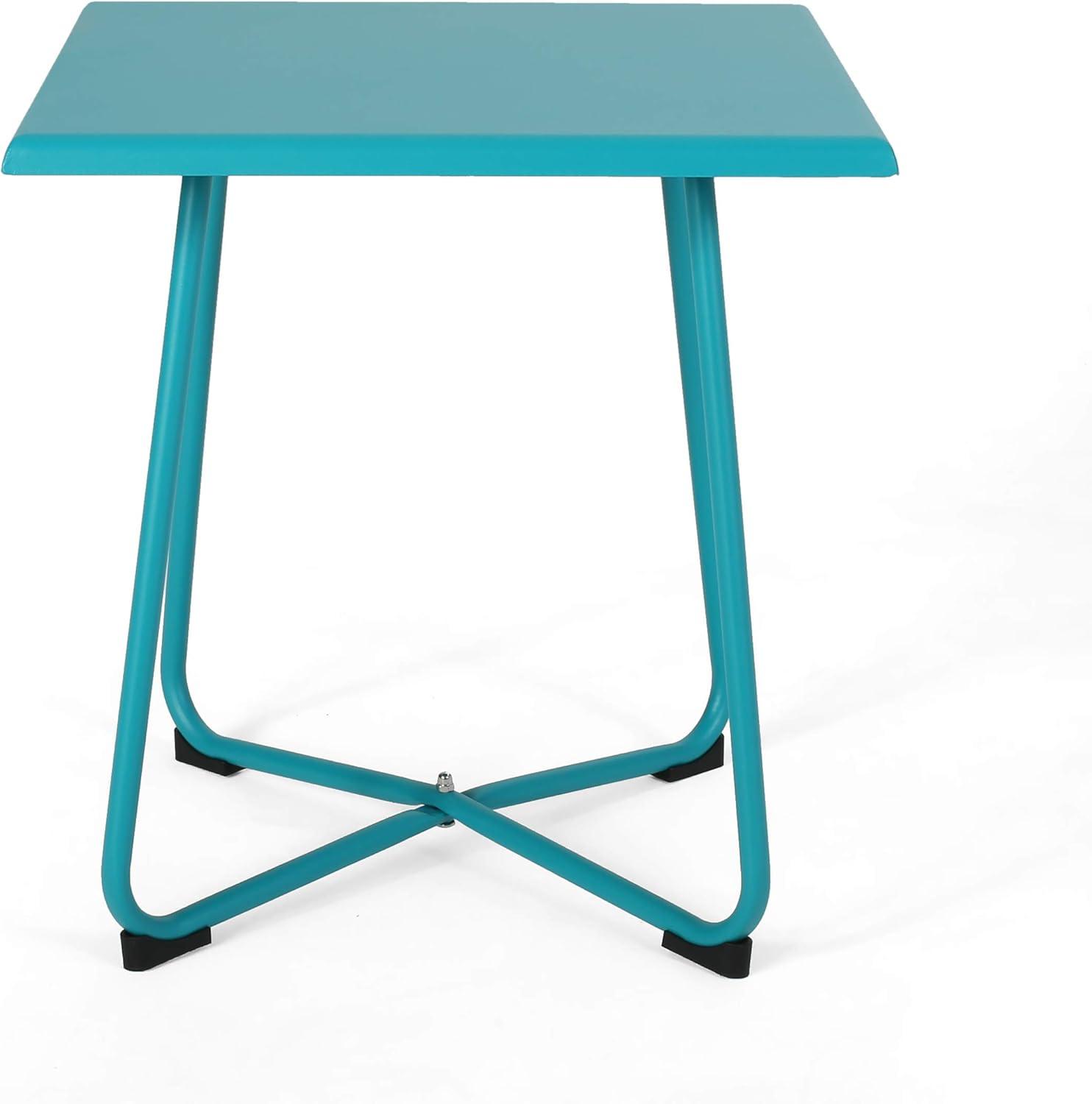 image:imageChristopher Knight Home Doris Outdoor Modern 18 Side Table with Steel LegsTeal