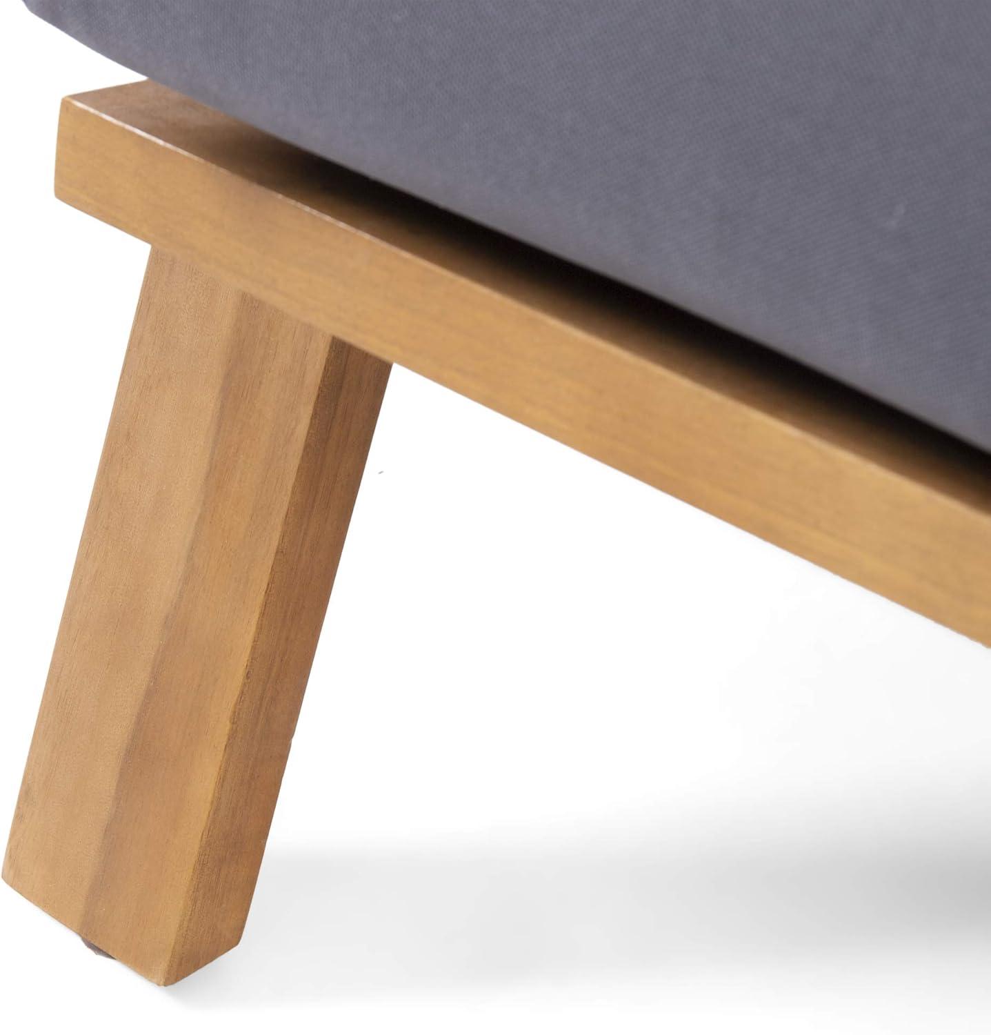 image:imageChristopher Knight Home Earlean Outdoor Club Chairs with Cushions Set of 2 Teak Finish Dark Gray