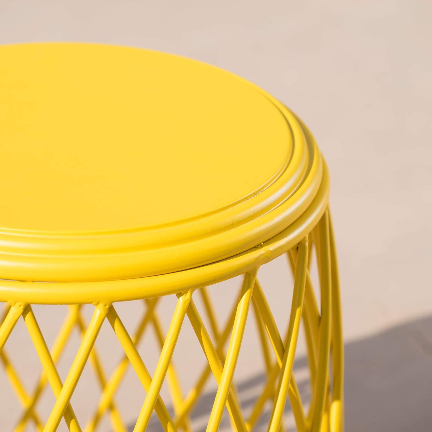image:imageChristopher Knight Home Eliana Outdoor 12 Sunburst Iron Side Table Crackle TealMatte Yellow