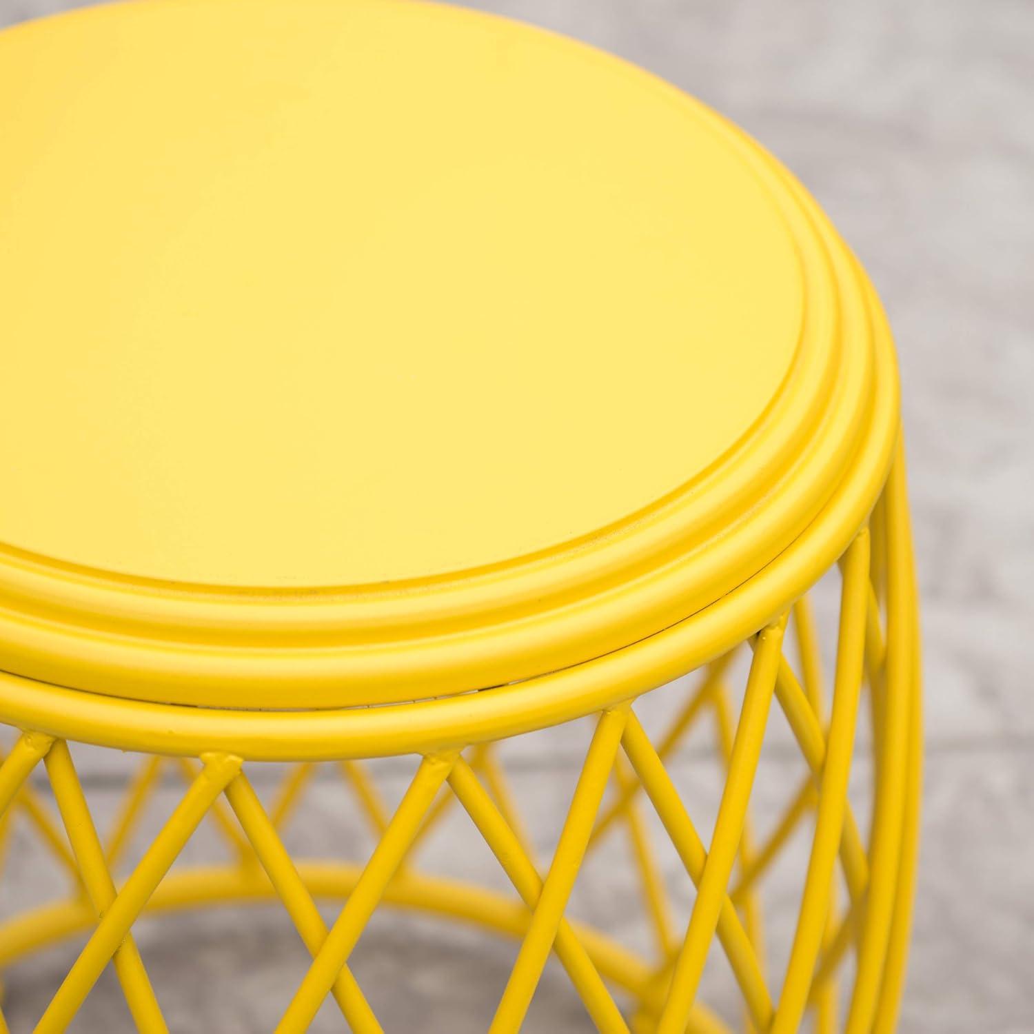 image:imageChristopher Knight Home Eliana Outdoor 12 Sunburst Iron Side Table Crackle TealMatte Yellow