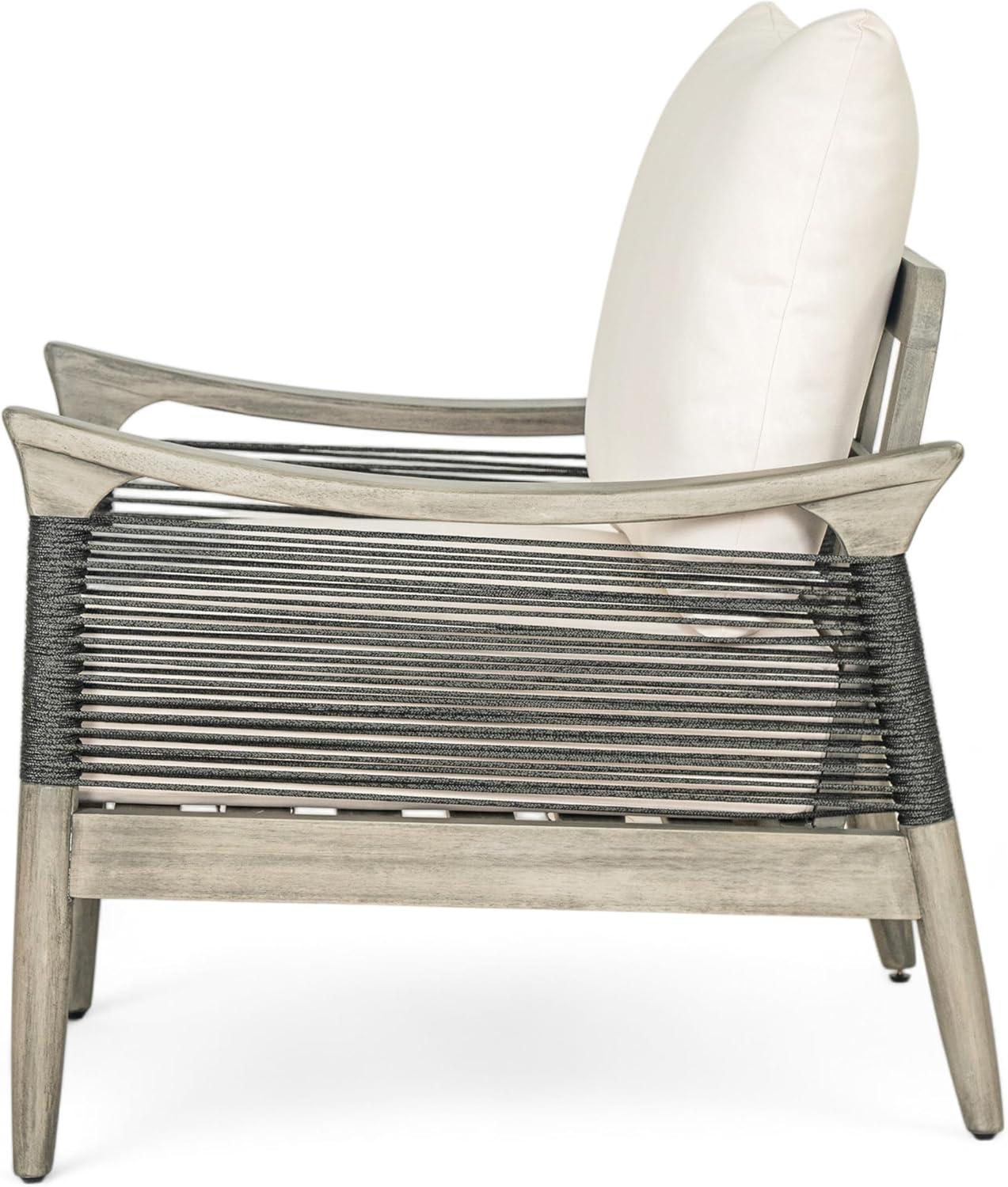 image:imageChristopher Knight Home Havets 4 Piece Patio Conversation Sets Outdoor Acacia Wood Patio Seating GroupWoven Rope Loveseat Chairs with Cushions and Coffee Table for Porch Backyard Balcony TeakBeigeGraybeige 2 Pcs Set