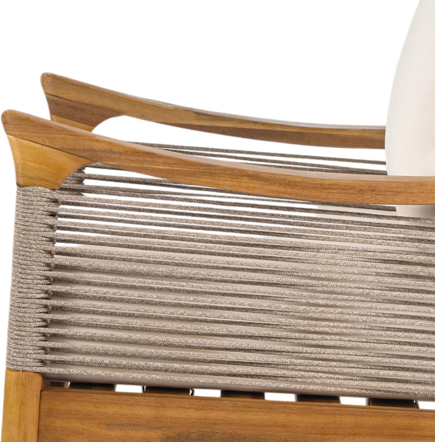 image:imageChristopher Knight Home Havets 4 Piece Patio Conversation Sets Outdoor Acacia Wood Patio Seating GroupWoven Rope Loveseat Chairs with Cushions and Coffee Table for Porch Backyard Balcony TeakBeigeTeakbeige 2 Pcs Set