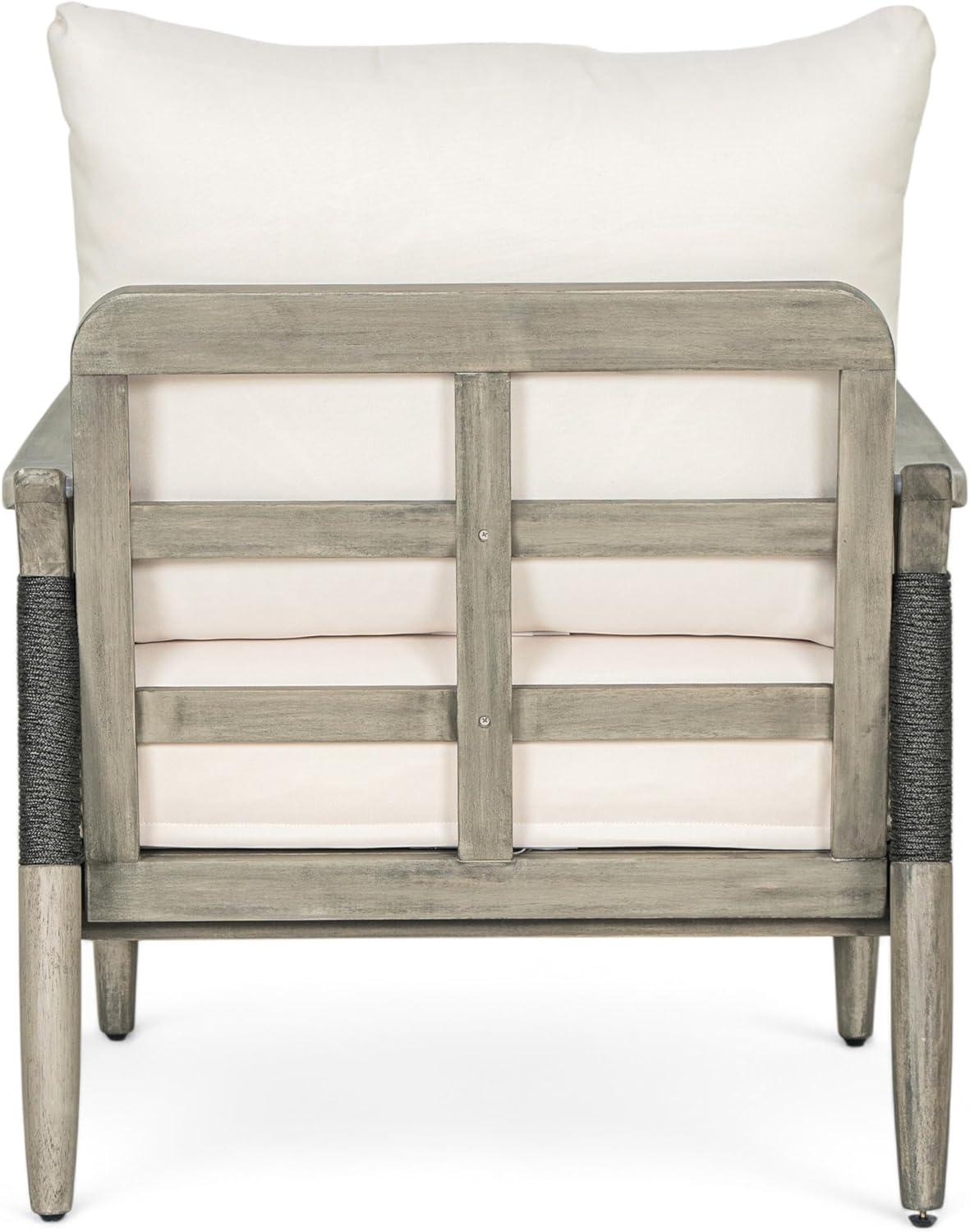 image:imageChristopher Knight Home Havets Patio Acacia Wood Club Chair with Woven Rope Comfortable Outdoor Armchair WaterRepellent Thick Cushion Deep Seating for Porch Garden Backyard Balcony GrayBeigeGraybeige