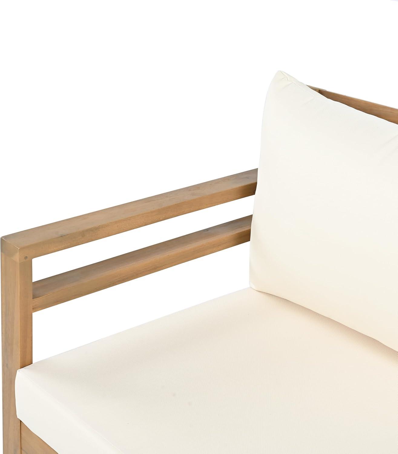image:imageChristopher Knight Home Jamaia Outdoor Acacia Wood Club Chair Set of 2 Patio Armchair with Thick Beige Cushions Deep Seating Furniture for Garden Porch Backyard Balcony Light Teak Finish BeigeLight Teakbeige set of 2