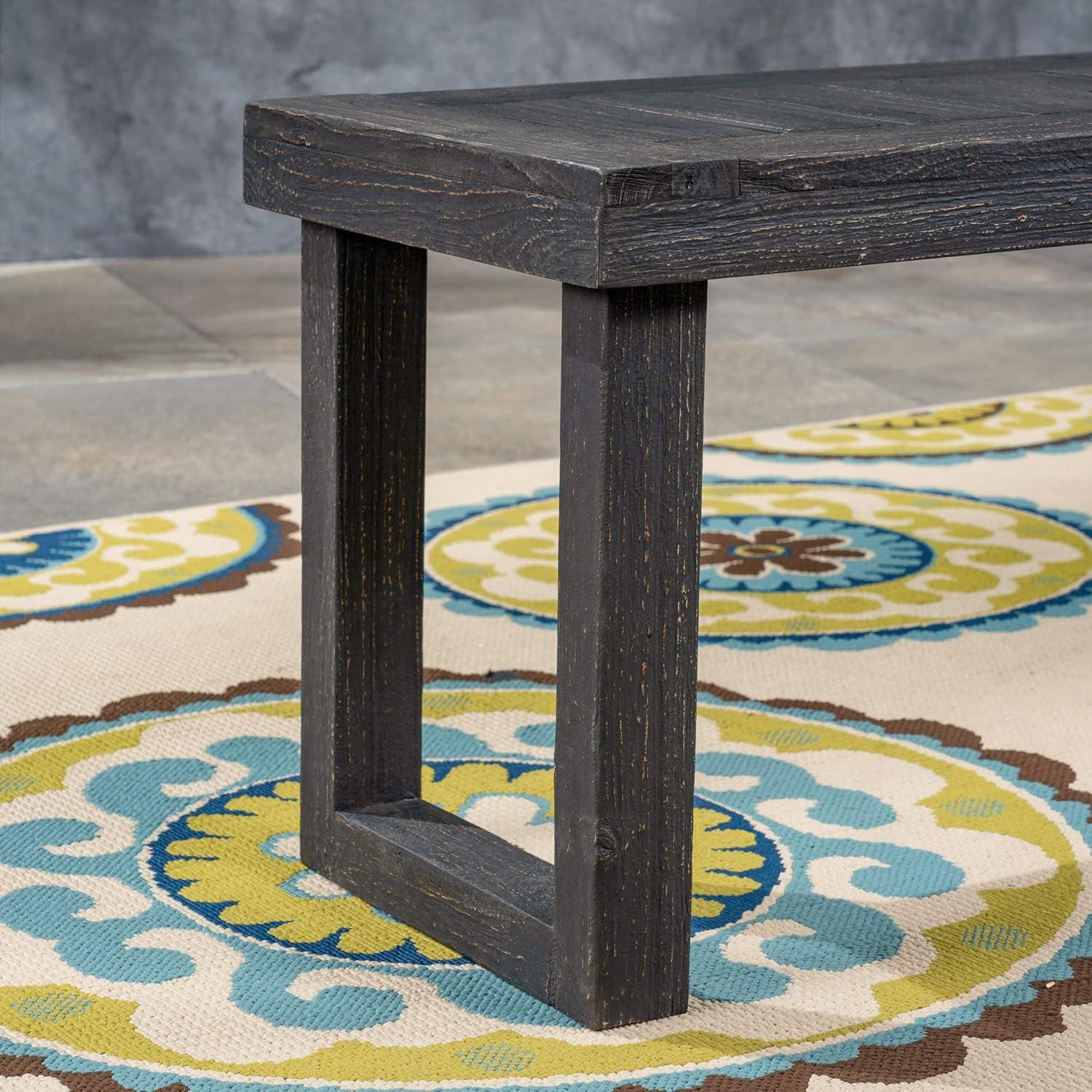 image:imageChristopher Knight Home Kemp Outdoor Acacia Wood Bench Gray Finish Sandblast Dark Grey