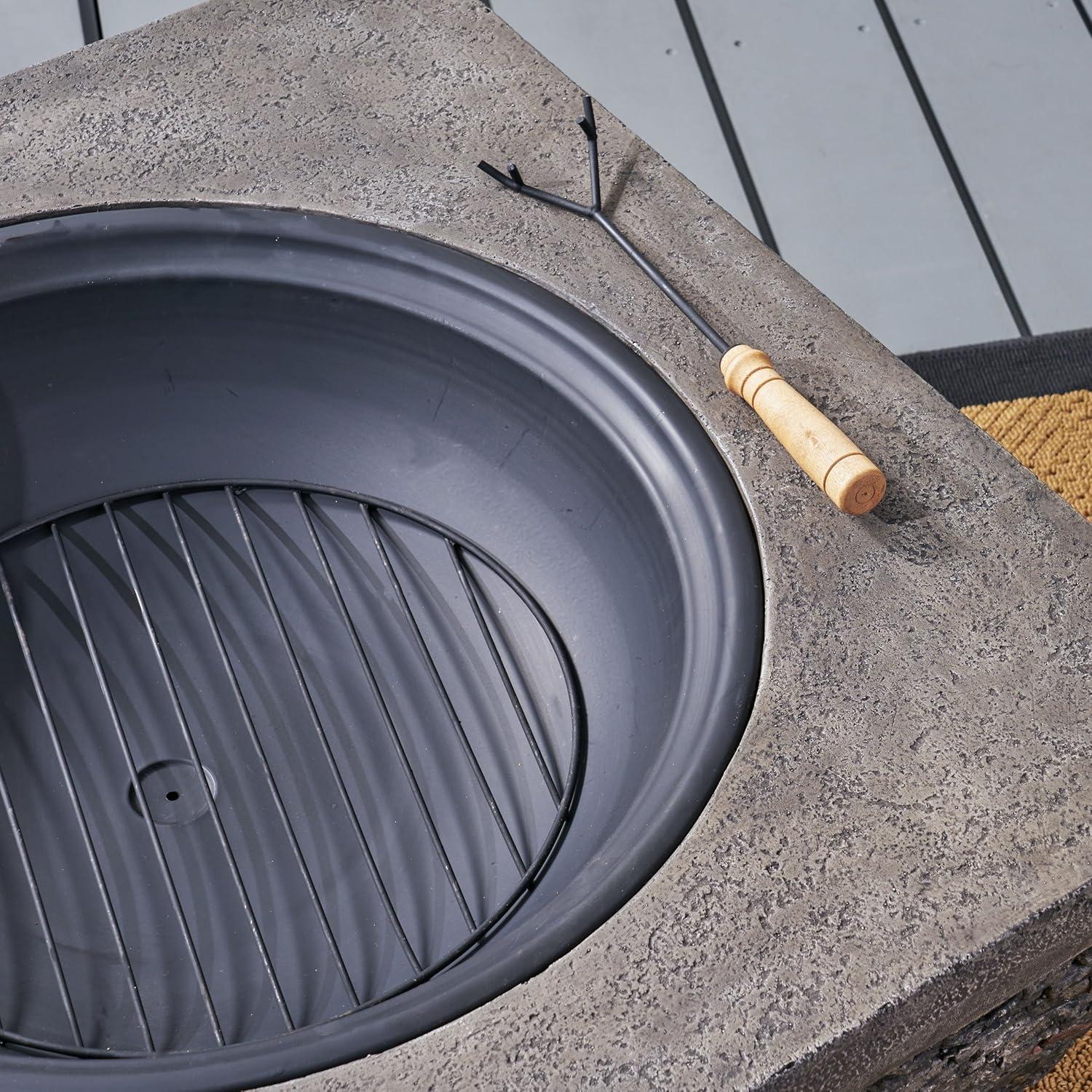 image:imageChristopher Knight Home Laraine Outdoor 32 Wood Burning LightWeight Concrete Square Fire Pit Grey