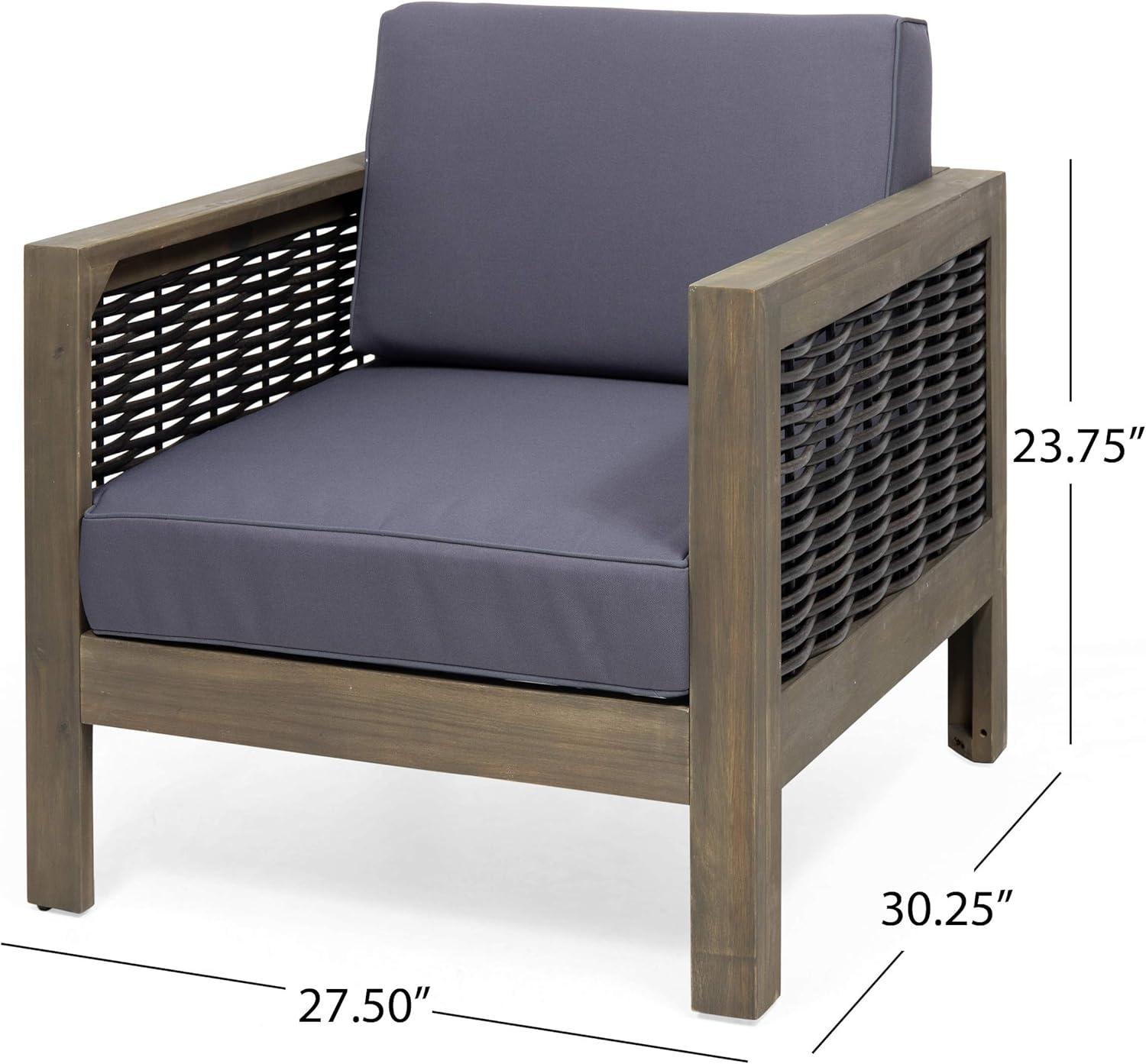 image:imageChristopher Knight Home Lucine Outdoor 4 Seater Acacia Wood Chat Set with Wicker Accents Gray Finish Mixed Gray Dark GrayGray Finish Mixed Gray Dark Gray