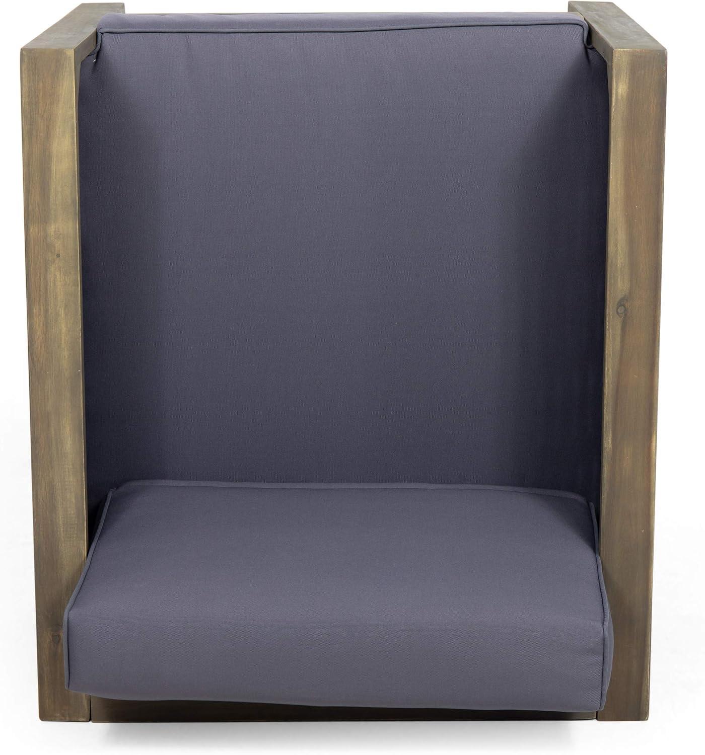 image:imageChristopher Knight Home Maggie Outdoor Acacia Wood Club Chair with Wicker Accents Set of 2 Gray Finish Mixed Gray Dark GrayGray Finish Mixed Gray Dark Gray