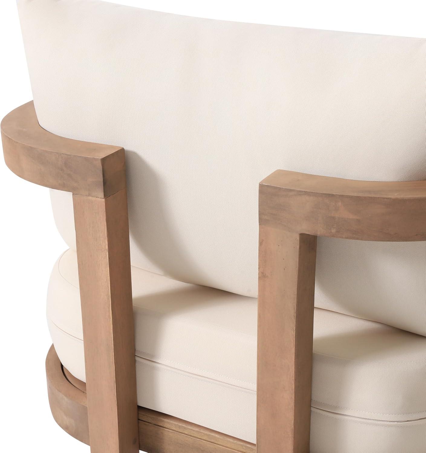 image:imageChristopher Knight Home Orion Outdoor Acacia Wood Club Chair with Tub Shape and Slat Panel Patio Armchair WaterRepellent Thick Cushion Seating for Garden Backyard Balcony Brown WashBeigeBrown Washbeige set of 2