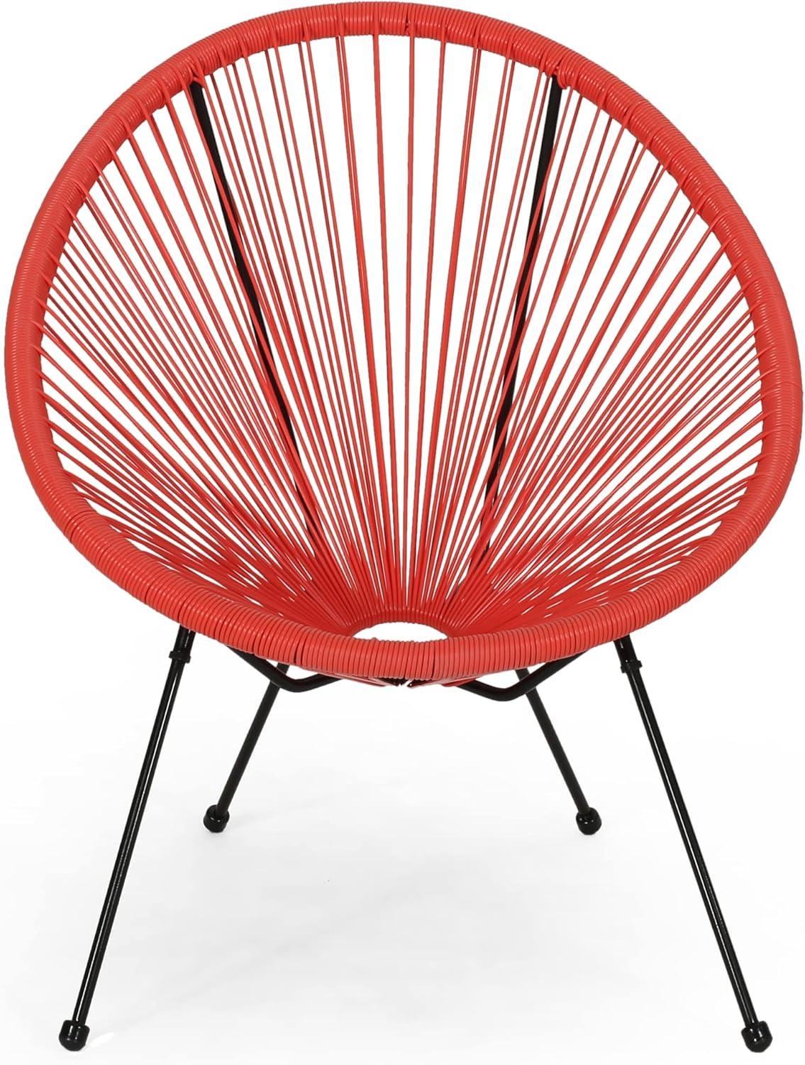 image:imageChristopher Knight Home Outdoor Hammock Weave Chair with Steel Frame Set of 4 Orange and Black