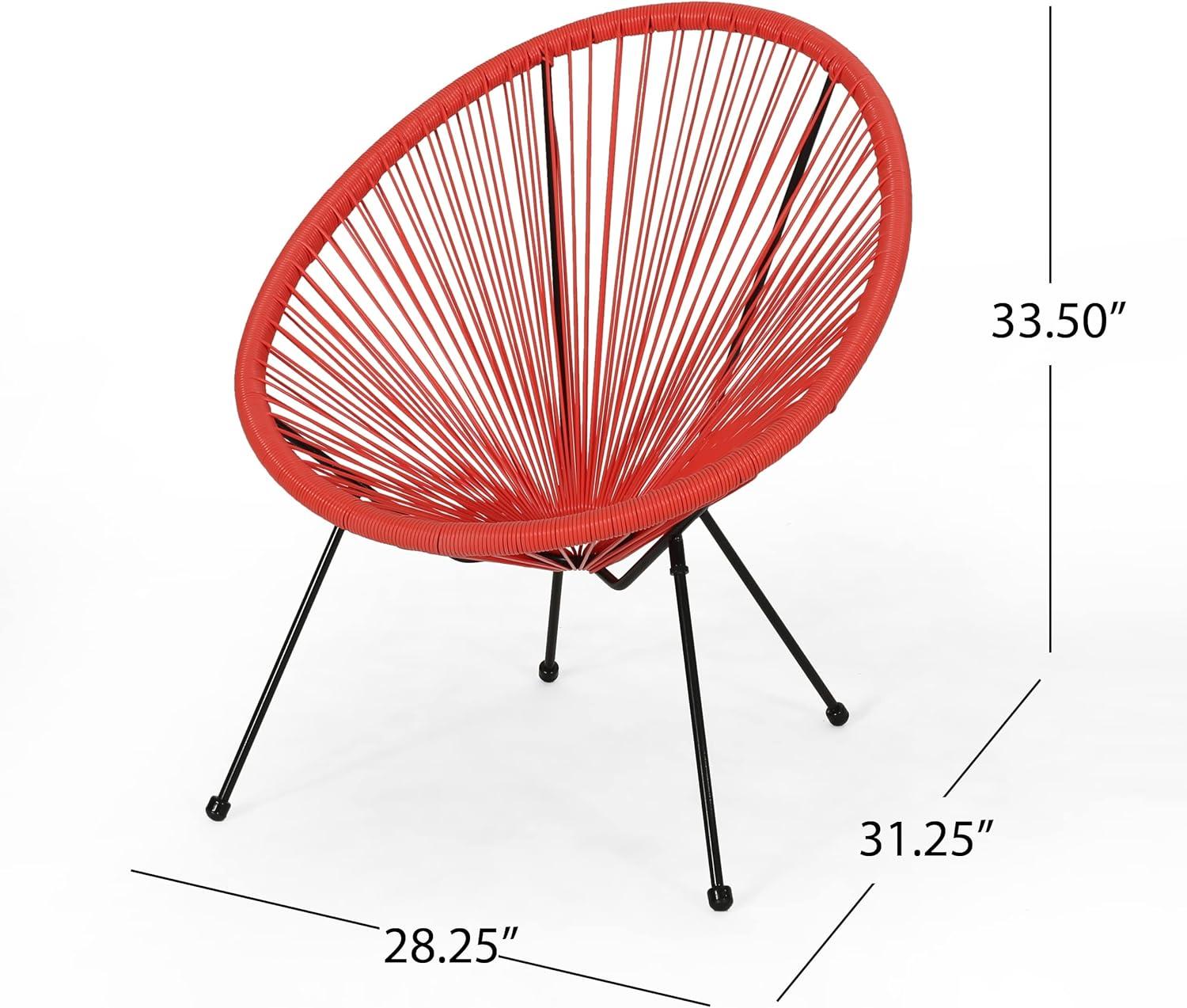 image:imageChristopher Knight Home Outdoor Hammock Weave Chair with Steel Frame Set of 4 Orange and Black