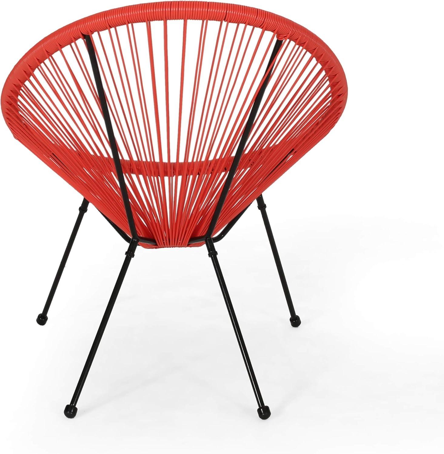 image:imageChristopher Knight Home Outdoor Hammock Weave Chair with Steel Frame Set of 4 Orange and Black