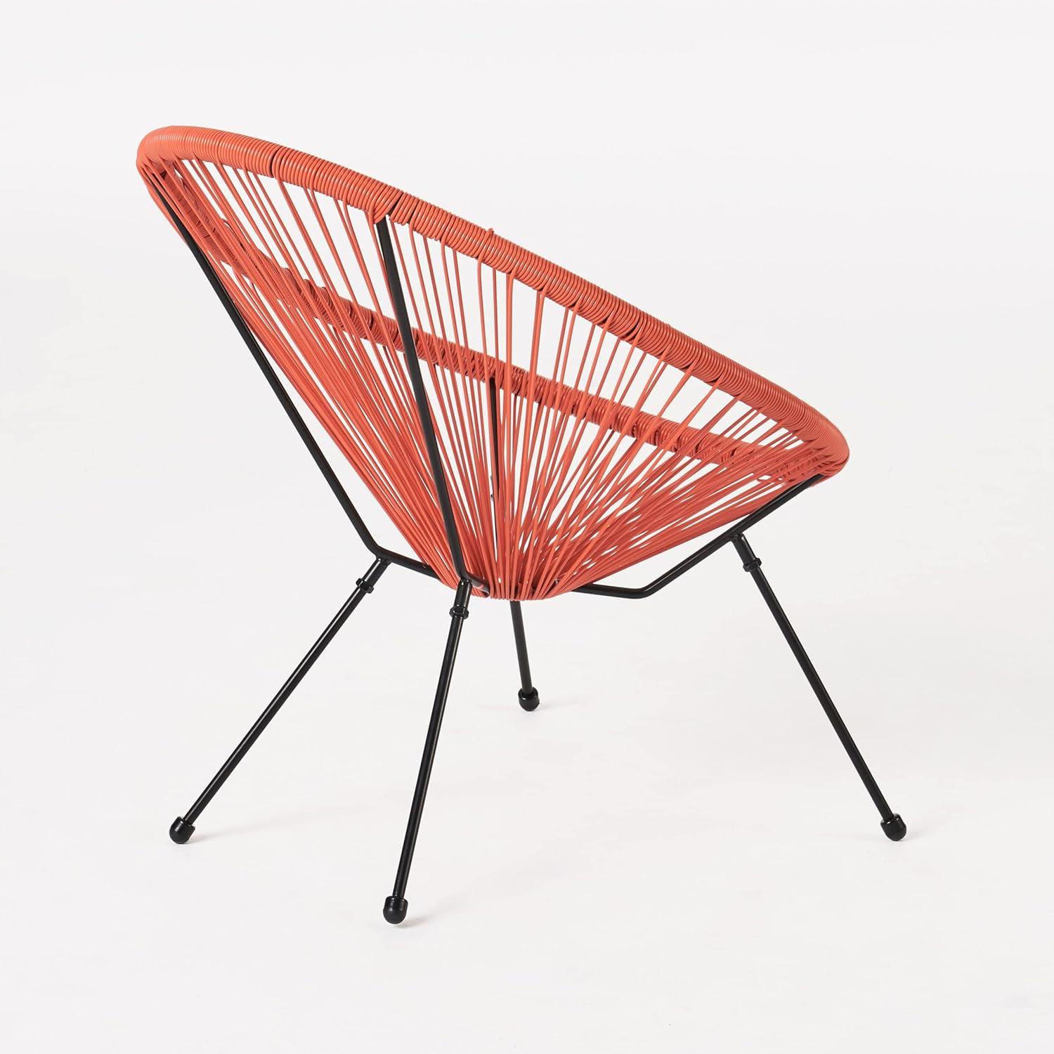 image:imageChristopher Knight Home Outdoor Hammock Weave Chair with Steel Frame Set of 4 Orange and Black