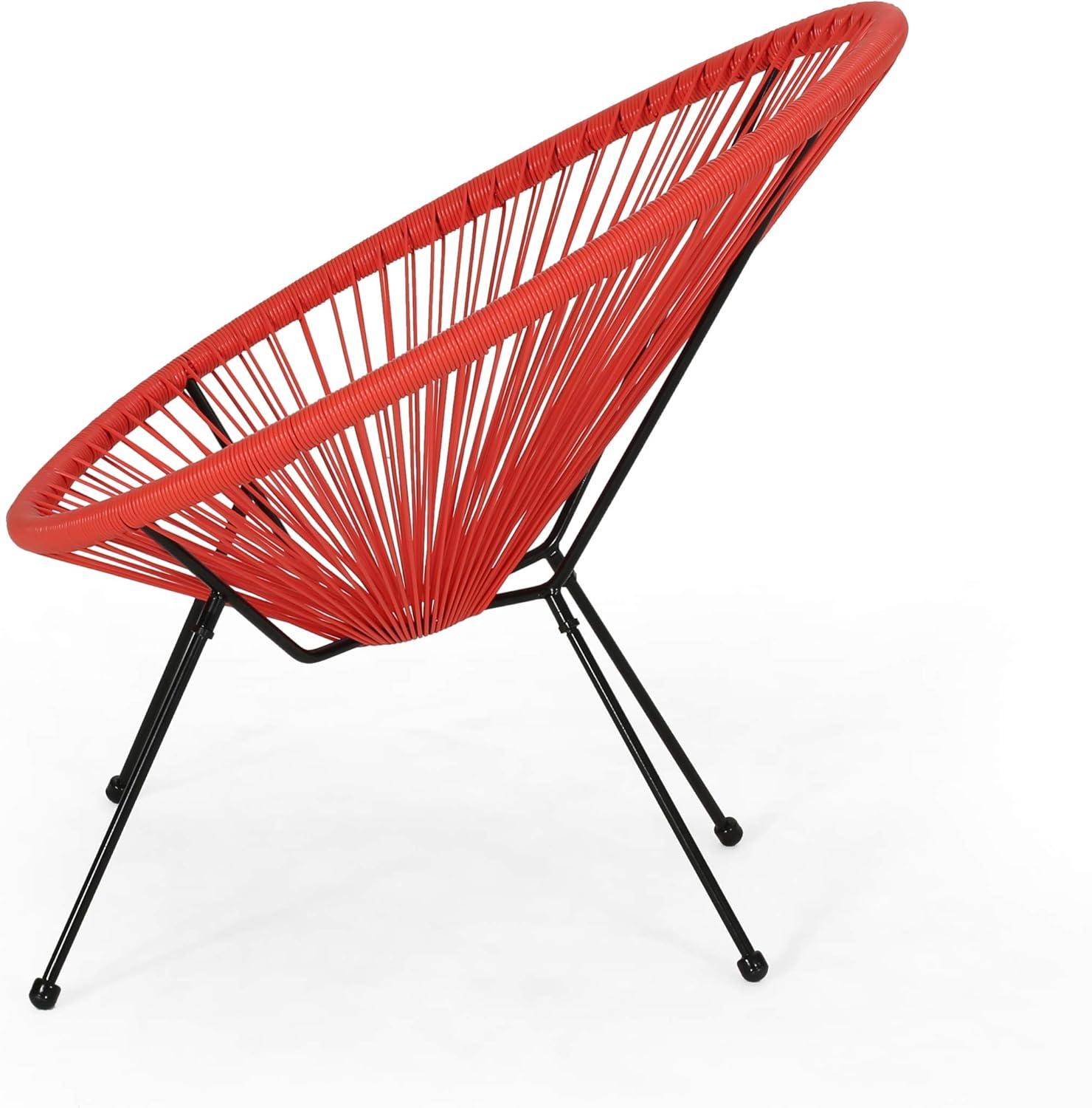 image:imageChristopher Knight Home Outdoor Hammock Weave Chair with Steel Frame Set of 4 Orange and Black