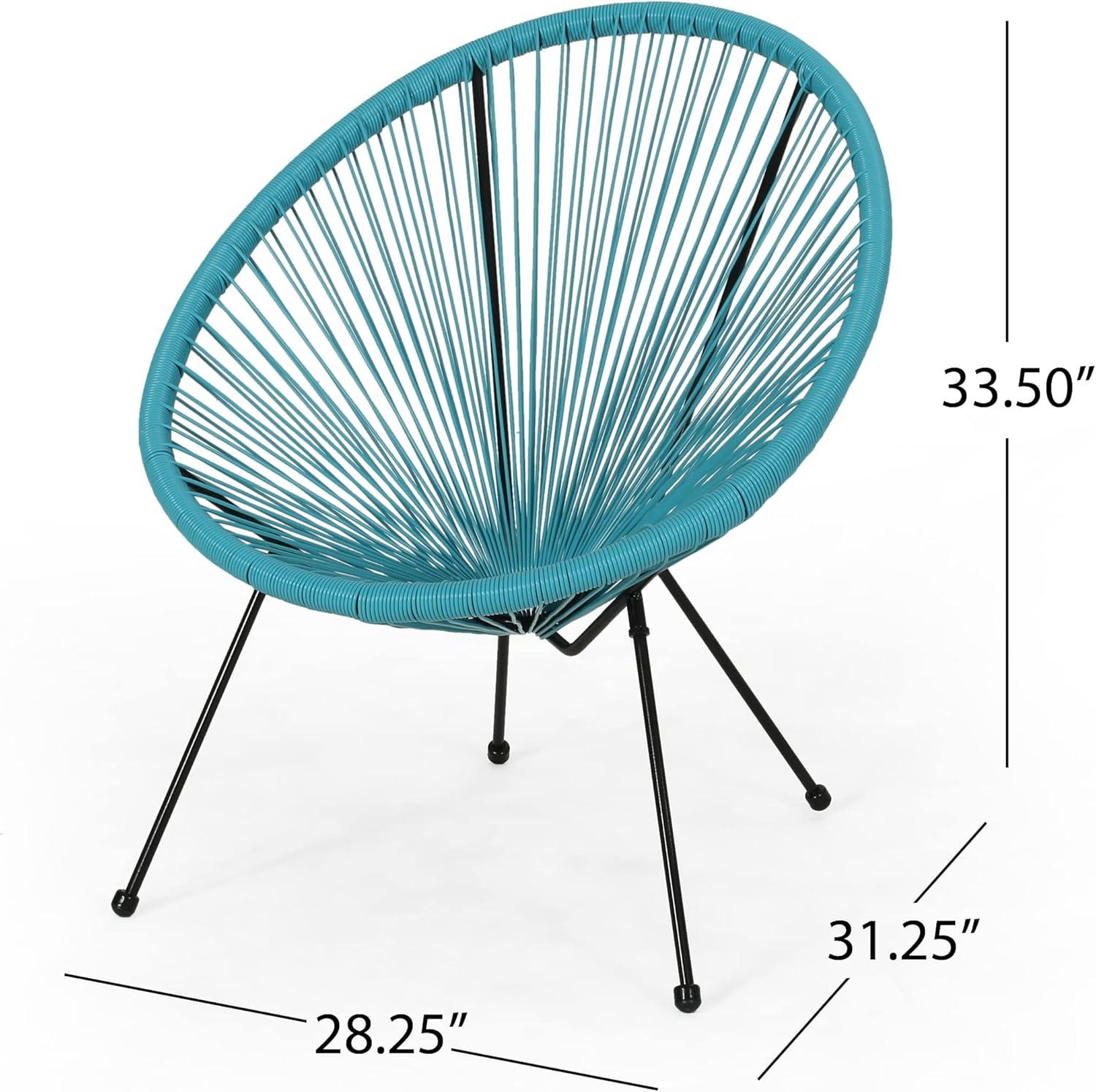 image:imageChristopher Knight Home Outdoor Hammock Weave Chair with Steel Frame Set of 4 Teal and Black