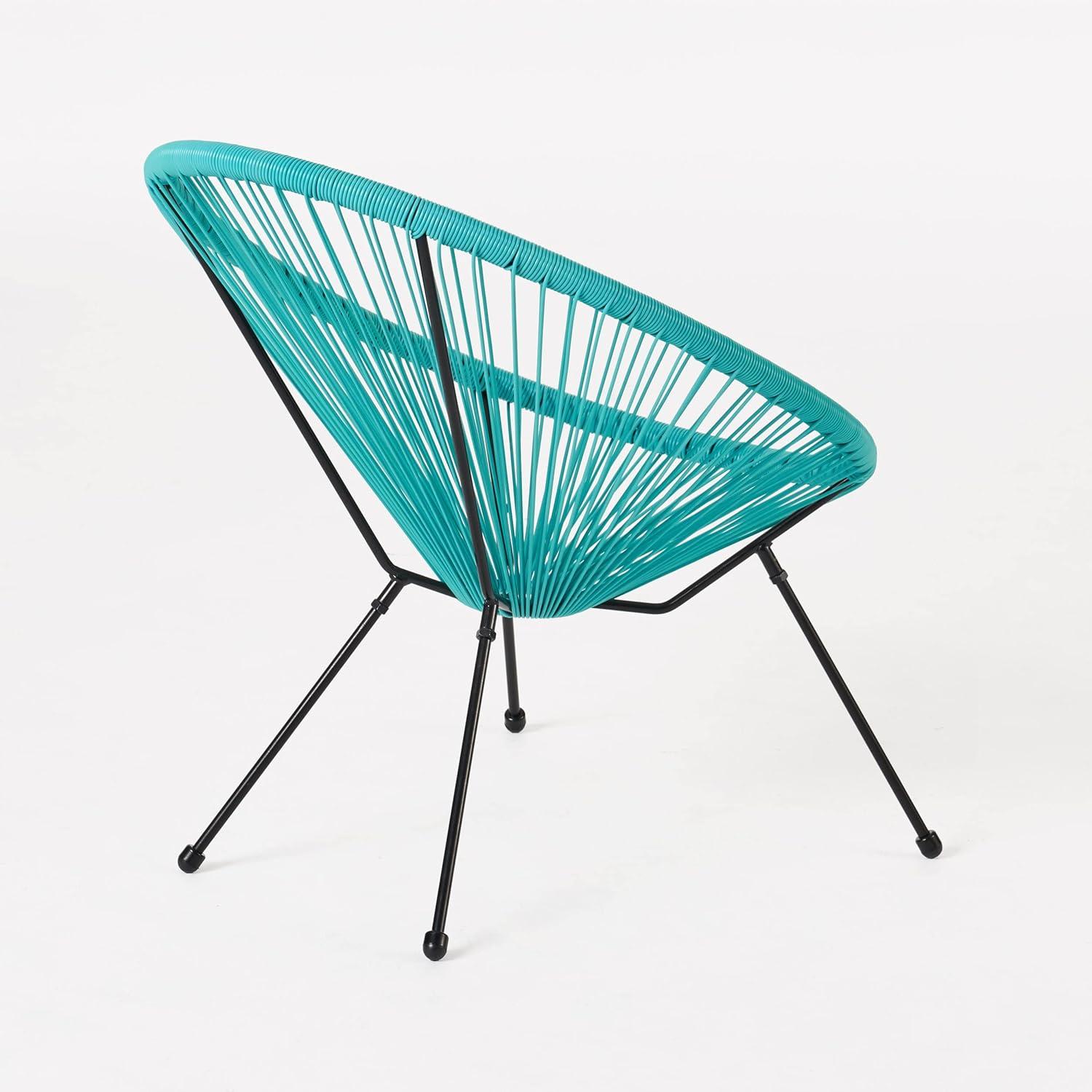 image:imageChristopher Knight Home Outdoor Hammock Weave Chair with Steel Frame Set of 4 Teal and Black