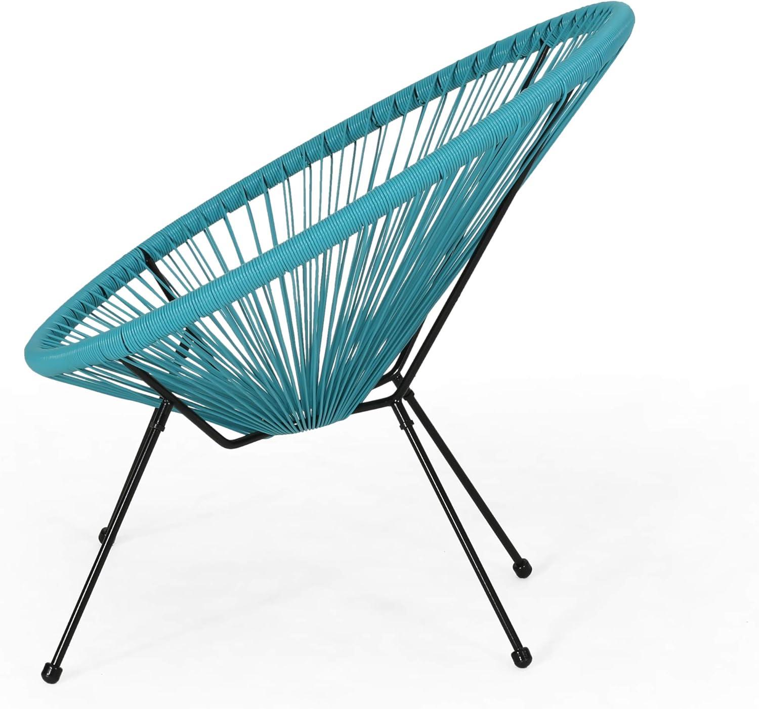 image:imageChristopher Knight Home Outdoor Hammock Weave Chair with Steel Frame Set of 4 Teal and Black