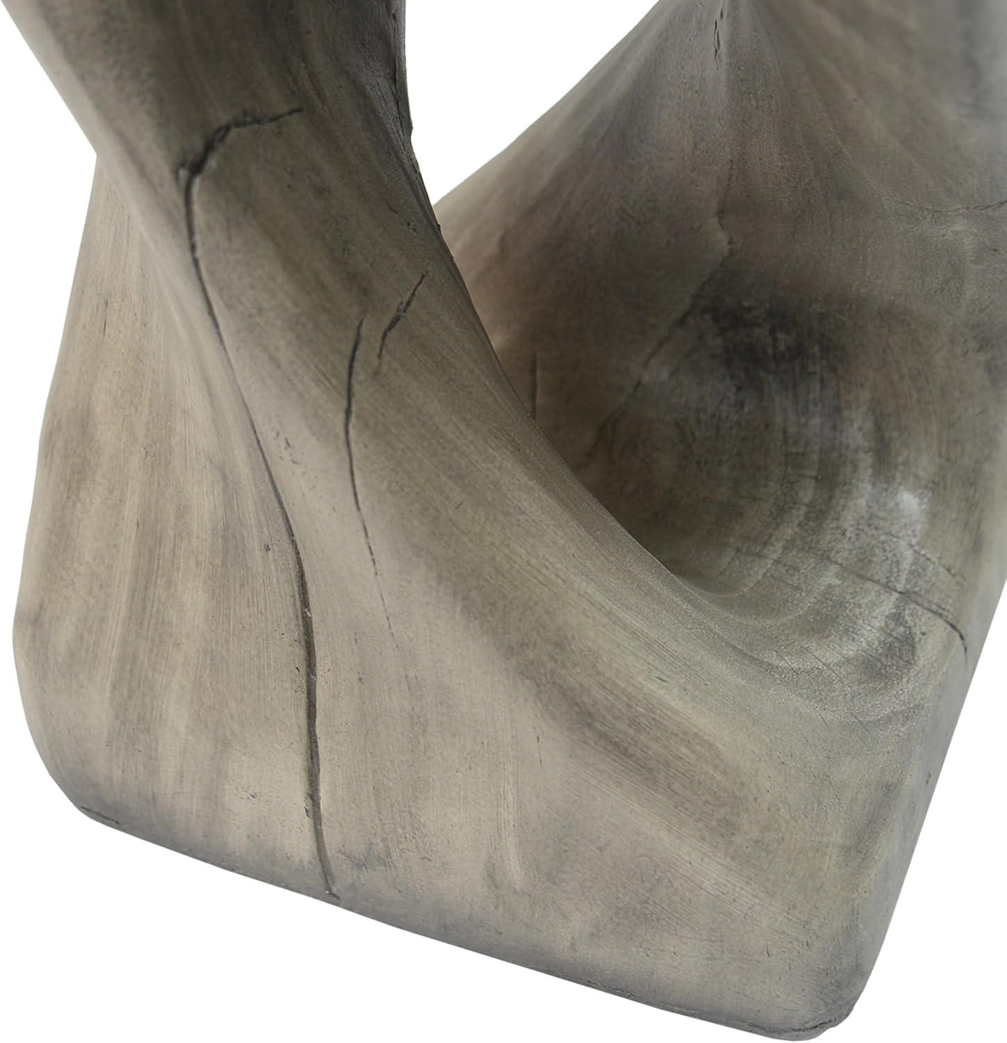 image:imageChristopher Knight Home Outdoor Side TableTwist Shape End TableDecorative Accent TableGarden Stool Table for Patio Balcony Beach Pool SideLightweight ConcreteWood Like TextureNaturalGrey
