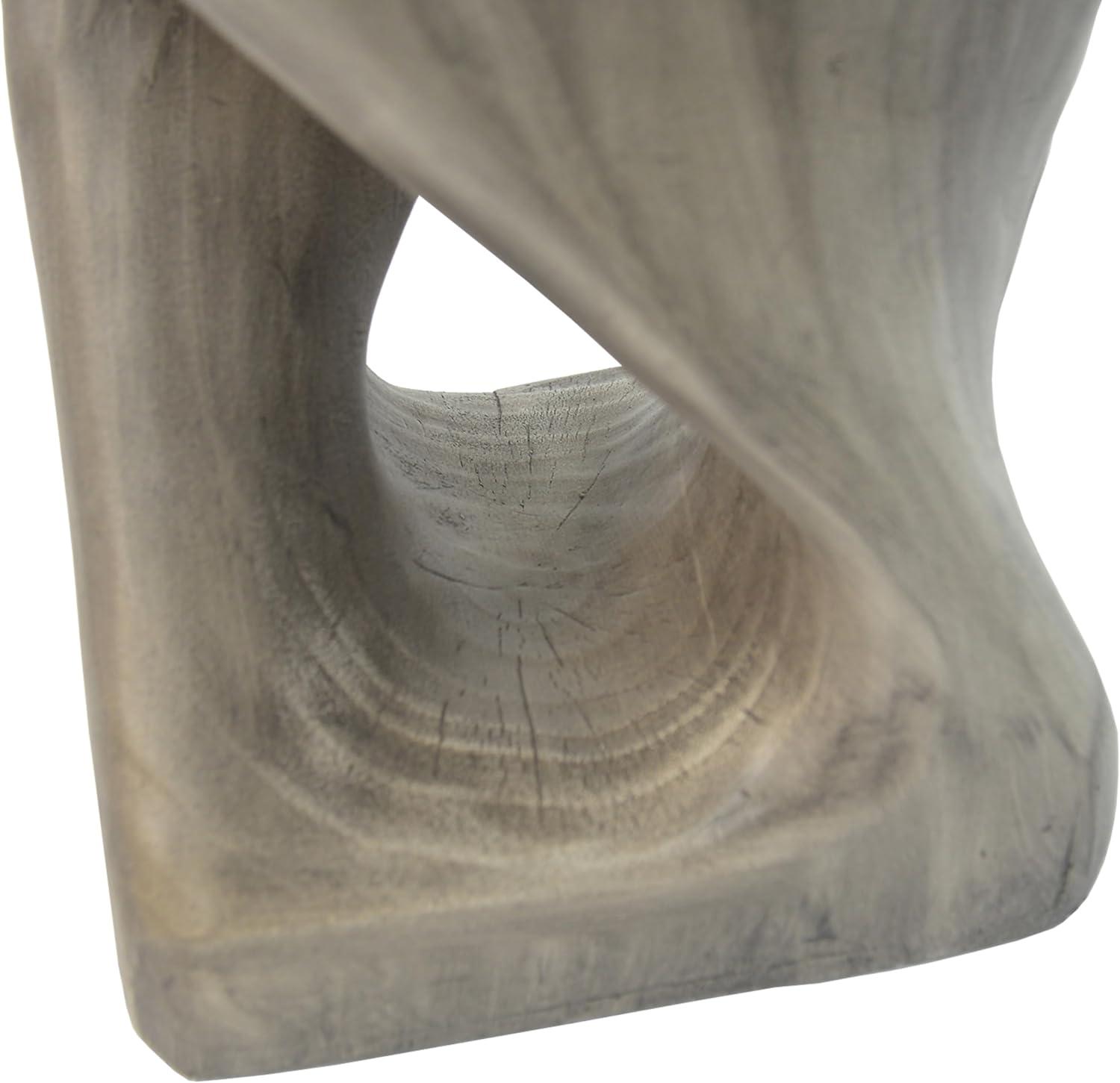 image:imageChristopher Knight Home Outdoor Side TableTwist Shape End TableDecorative Accent TableGarden Stool Table for Patio Balcony Beach Pool SideLightweight ConcreteWood Like TextureNaturalGrey