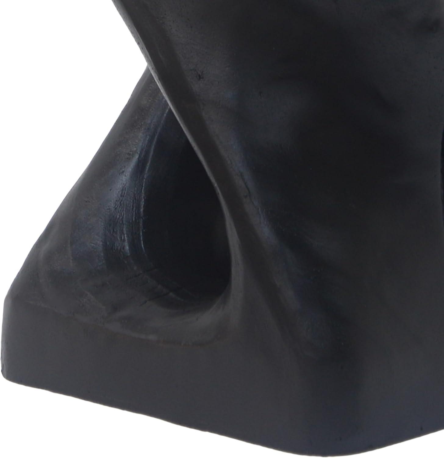 image:imageChristopher Knight Home Outdoor Side TableTwist Shape End TableDecorative Accent TableGarden Stool Table for Patio Balcony Beach Pool SideLightweight ConcreteWood Like TextureNaturalBlack