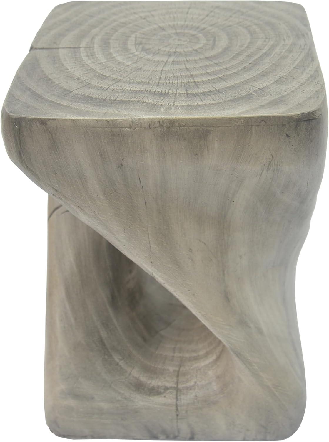image:imageChristopher Knight Home Outdoor Side TableTwist Shape End TableDecorative Accent TableGarden Stool Table for Patio Balcony Beach Pool SideLightweight ConcreteWood Like TextureNaturalGrey
