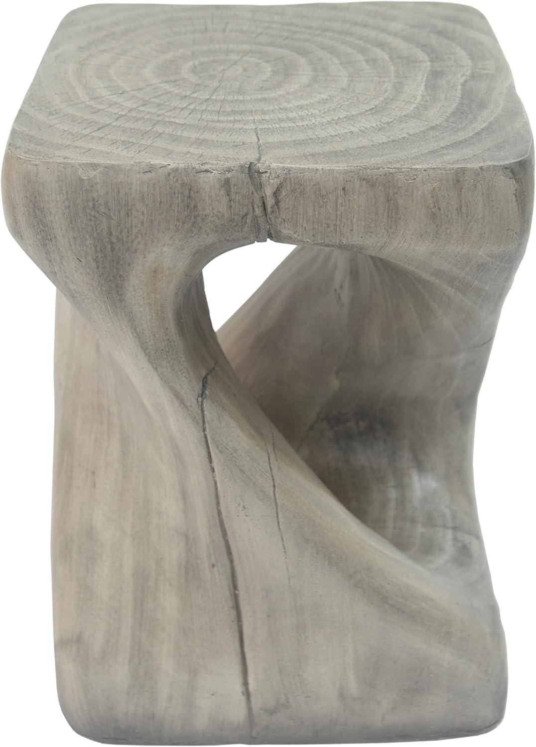 image:imageChristopher Knight Home Outdoor Side TableTwist Shape End TableDecorative Accent TableGarden Stool Table for Patio Balcony Beach Pool SideLightweight ConcreteWood Like TextureNaturalGrey