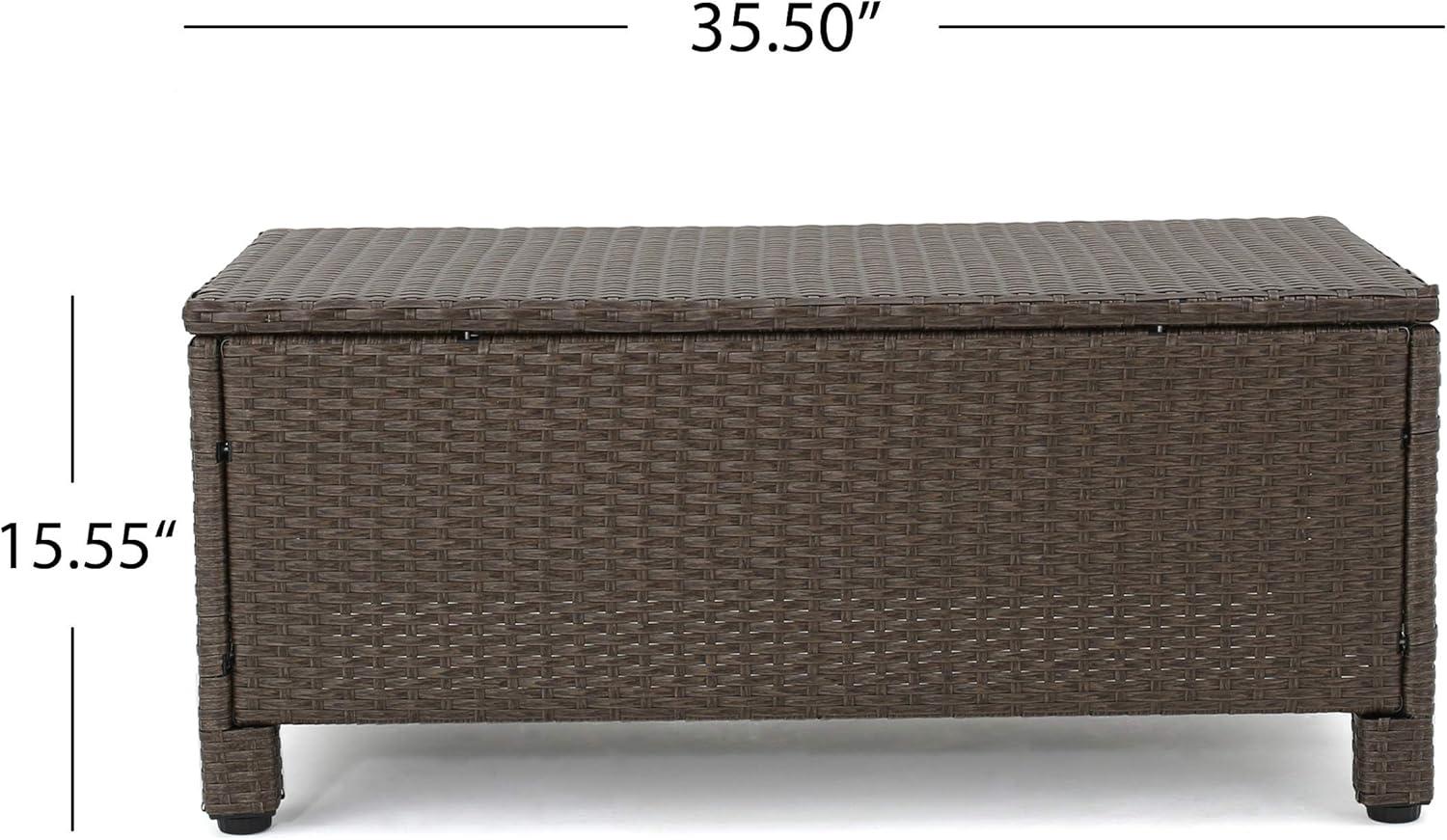 image:imageChristopher Knight Home Puerta Outdoor Wicker Chat Set 4Pcs Set Brown Ceramic Grey