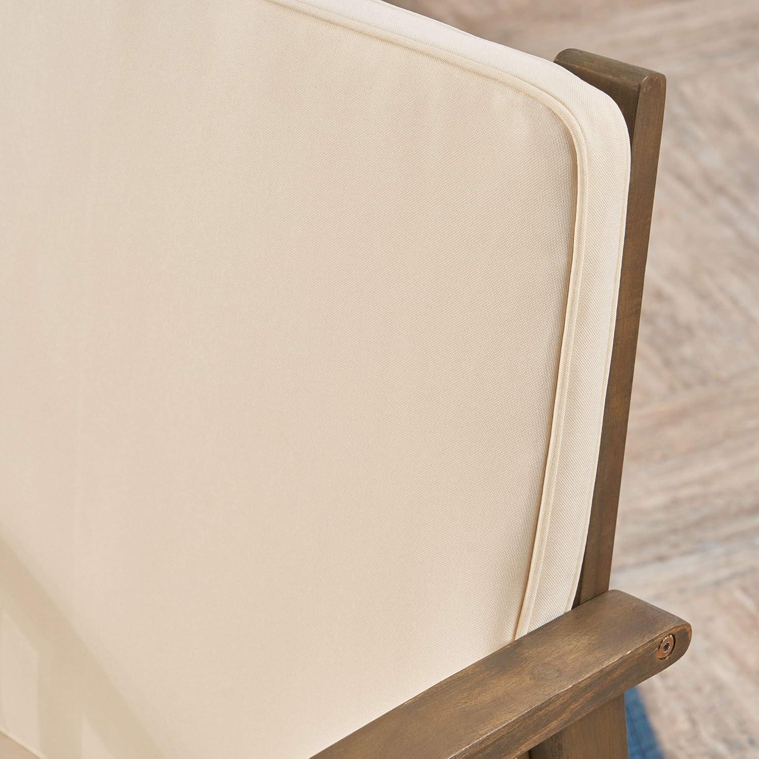image:imageChristopher Knight Home Ray Acacia Outdoor Acacia Wood Club Chairs Gray and Cream Set of 2