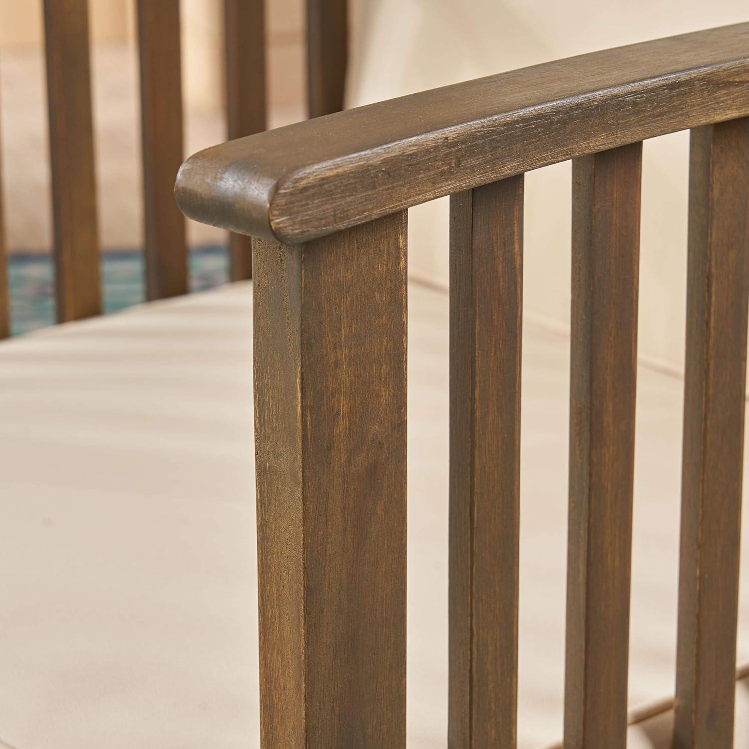 image:imageChristopher Knight Home Ray Acacia Outdoor Acacia Wood Club Chairs Gray and Cream Set of 2