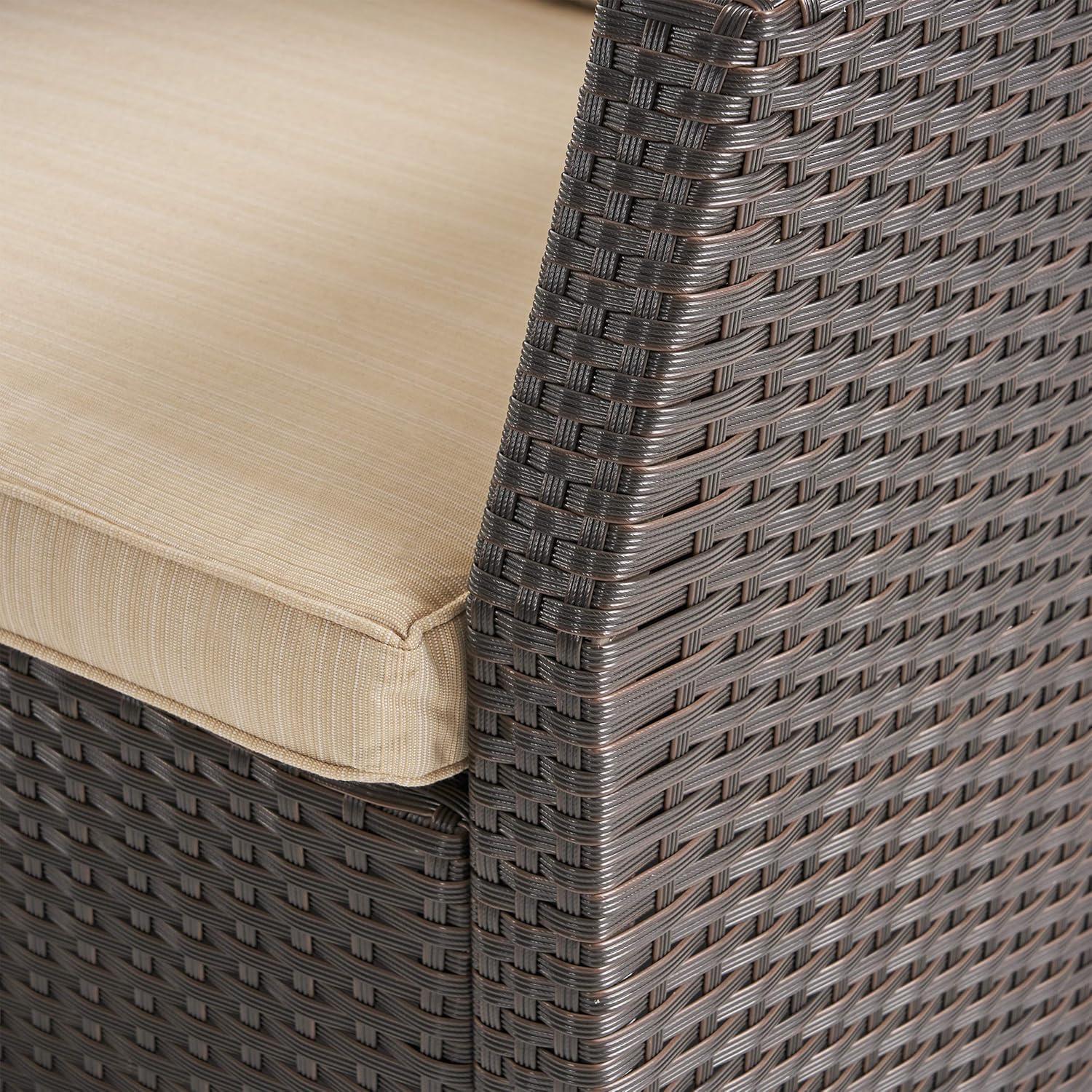 image:imageChristopher Knight Home Sanger Outdoor Club Chair with Cushions Wicker Dark BrownBeige