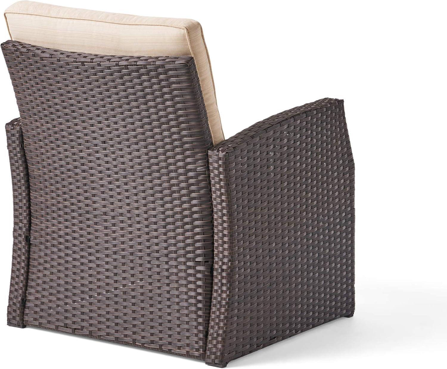image:imageChristopher Knight Home Sanger Outdoor Club Chair with Cushions Wicker Dark BrownBeige