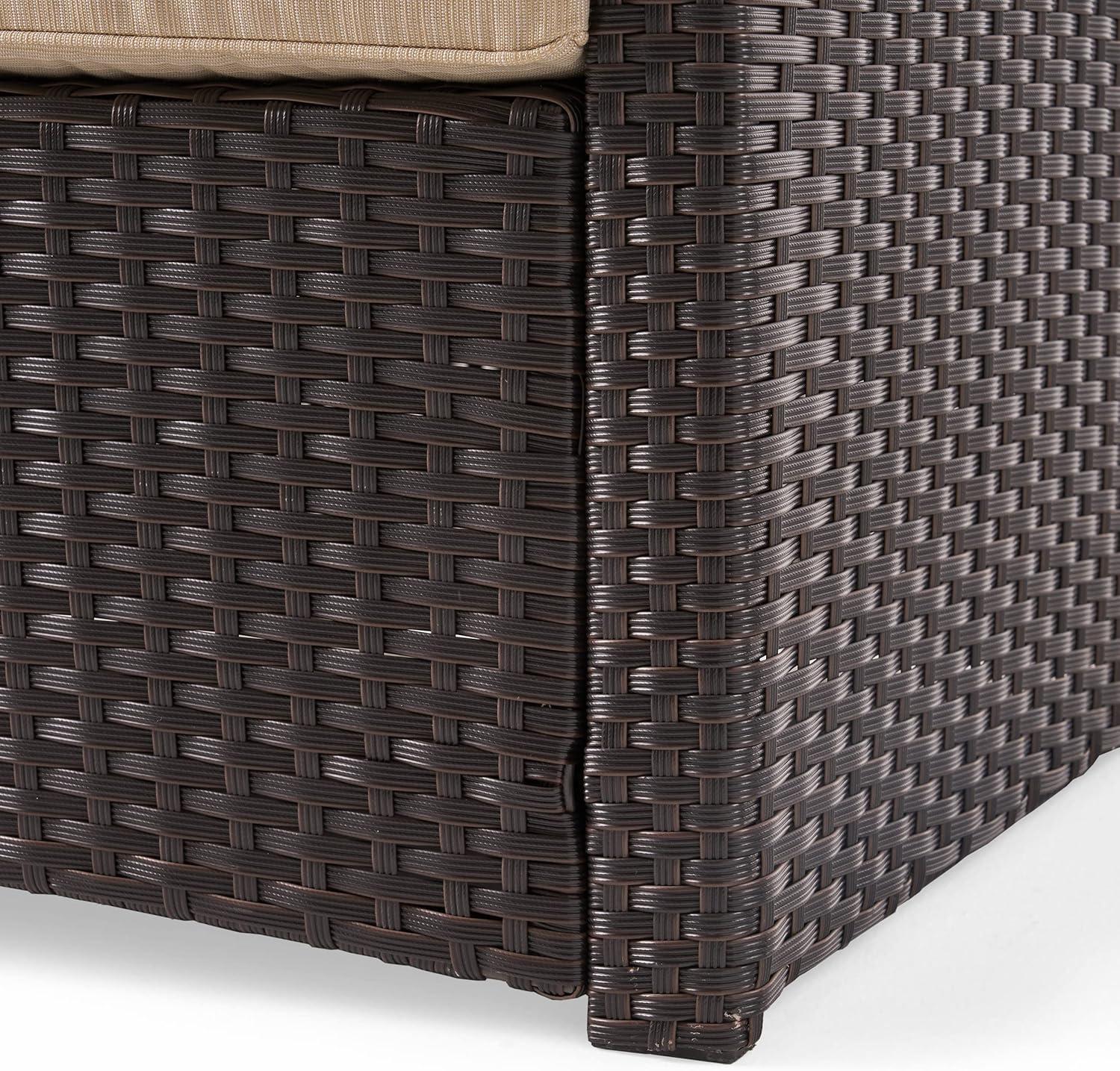 image:imageChristopher Knight Home Sanger Outdoor Club Chair with Cushions Wicker Dark BrownBeige