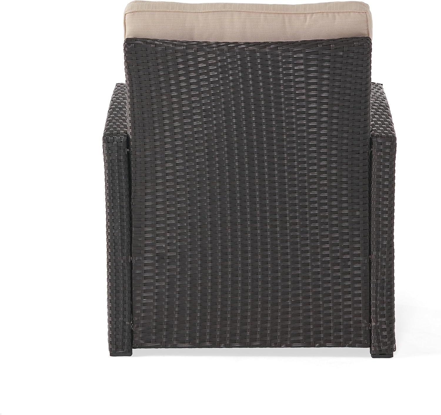 image:imageChristopher Knight Home Sanger Outdoor Club Chair with Cushions Wicker Dark BrownBeige