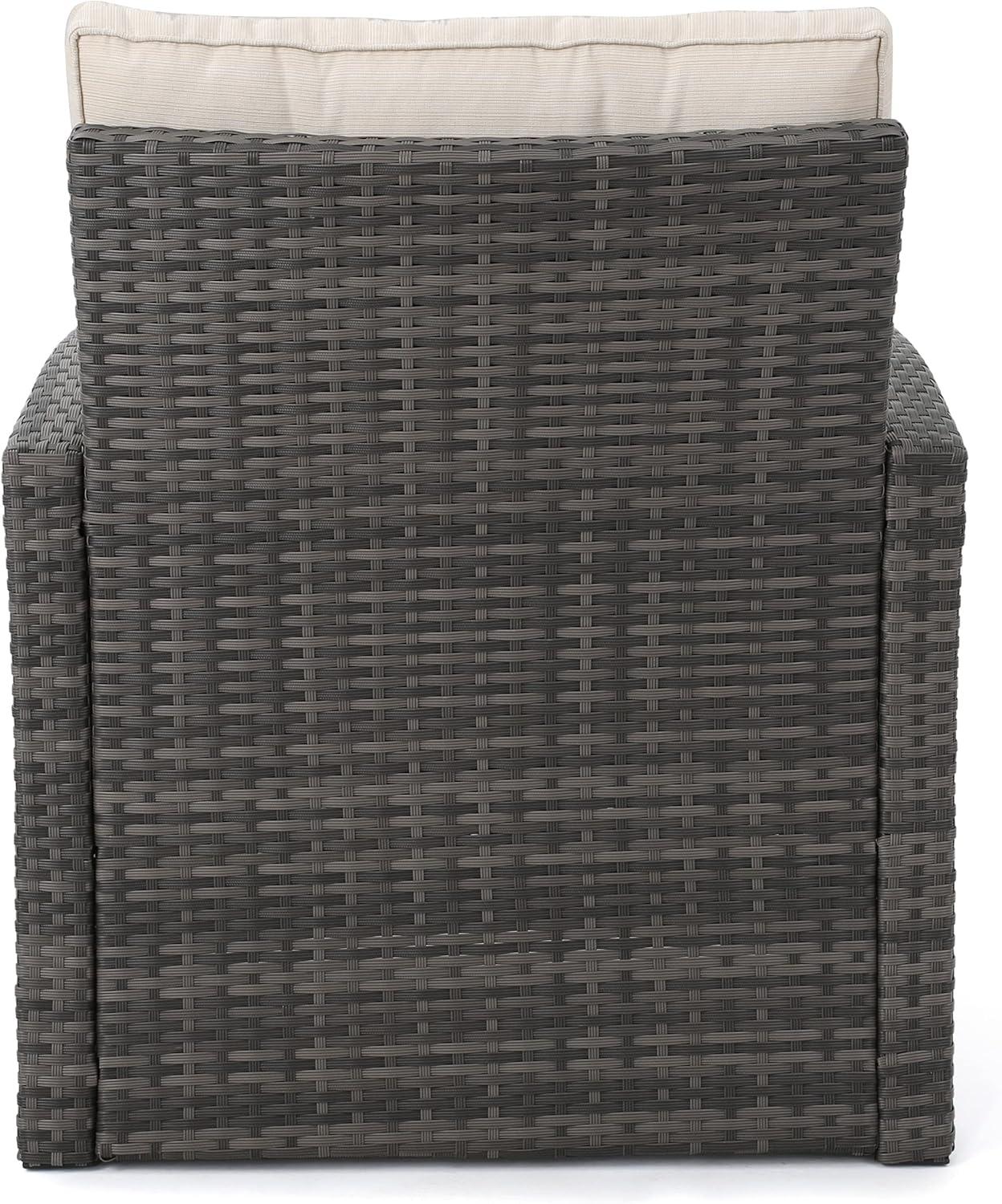image:imageChristopher Knight Home Sanger Outdoor Club Chairs with Cushions Wicker GrayBeige Set of 2