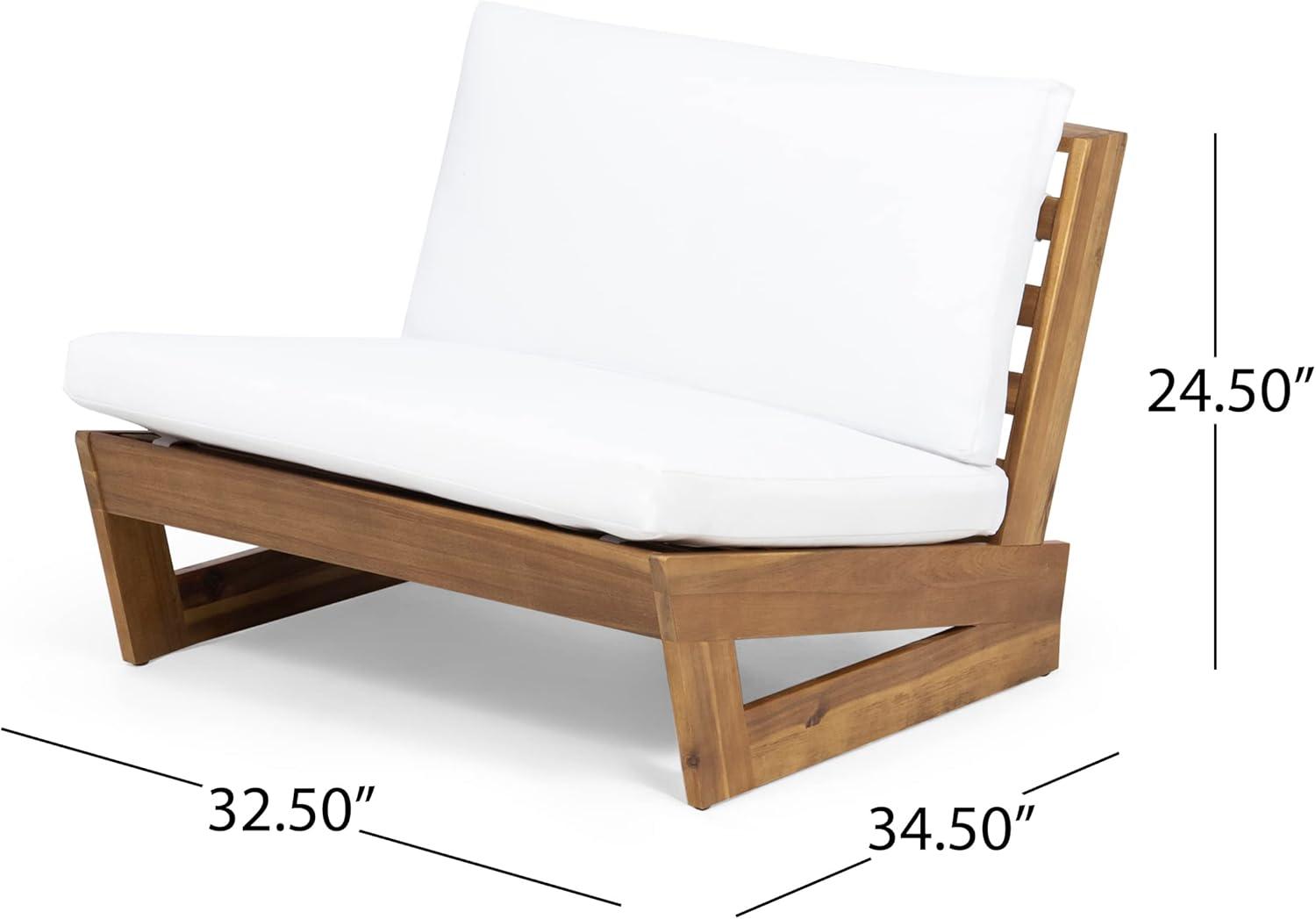 image:imageChristopher Knight Home Sherwood Acacia Wood Outdoor Lounge Chairs and 50000 BTU Square Propane Fire Pit 325 W x 345 D x 245 H Teak White Dark Gray