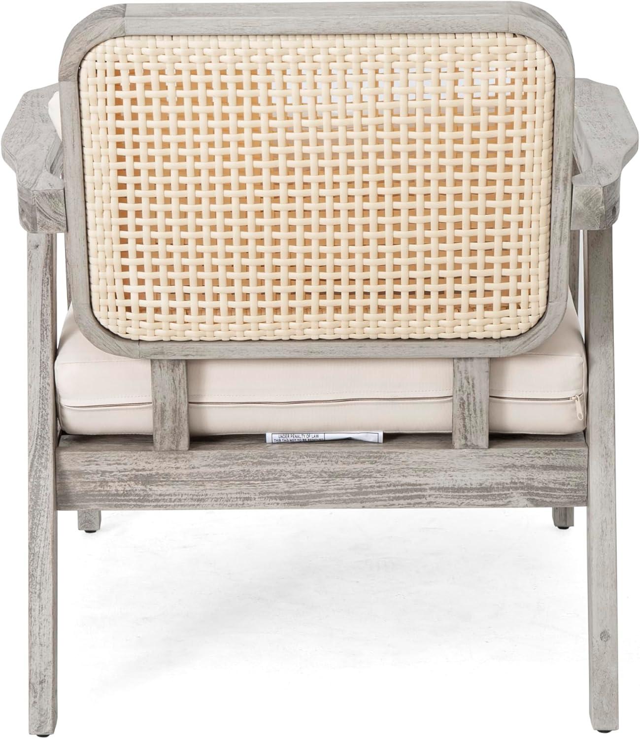 image:imageChristopher Knight Home Ursa Outdoor Patio Club Chair Acacia Wood Arm Chair Single Sofa Chair Patio Furniture Deep Seating with Cushion for Porch Garden Backyard Balcony Grey