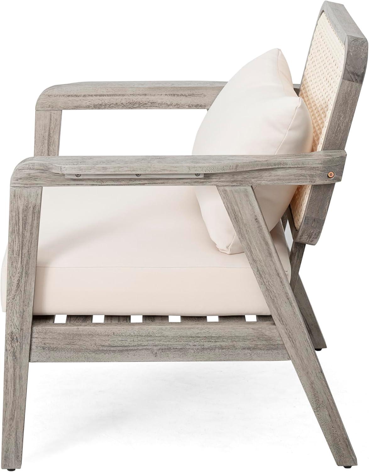 image:imageChristopher Knight Home Ursa Outdoor Patio Club Chair Acacia Wood Arm Chair Single Sofa Chair Patio Furniture Deep Seating with Cushion for Porch Garden Backyard Balcony Grey