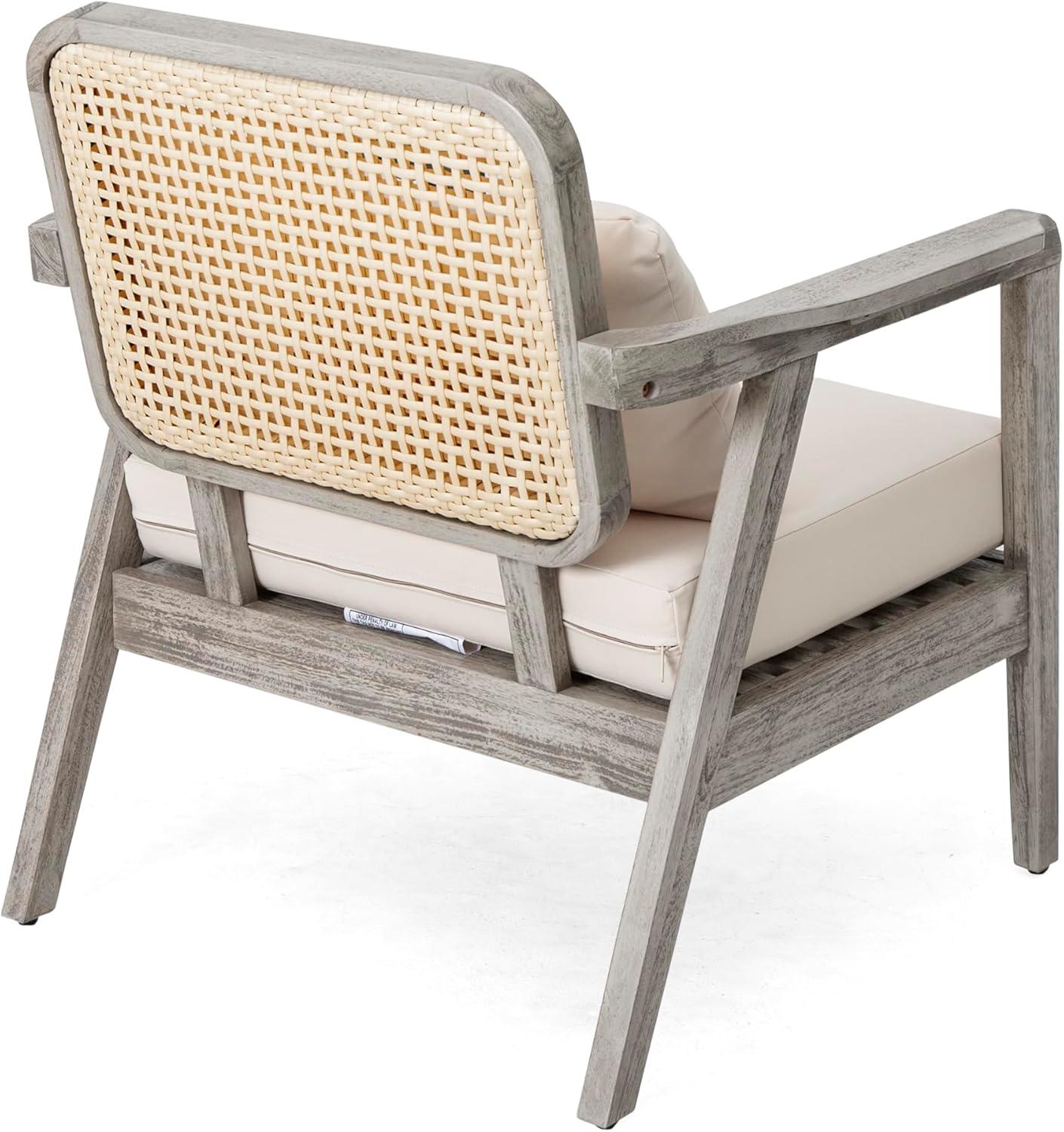 image:imageChristopher Knight Home Ursa Outdoor Patio Club Chair Acacia Wood Arm Chair Single Sofa Chair Patio Furniture Deep Seating with Cushion for Porch Garden Backyard Balcony Grey