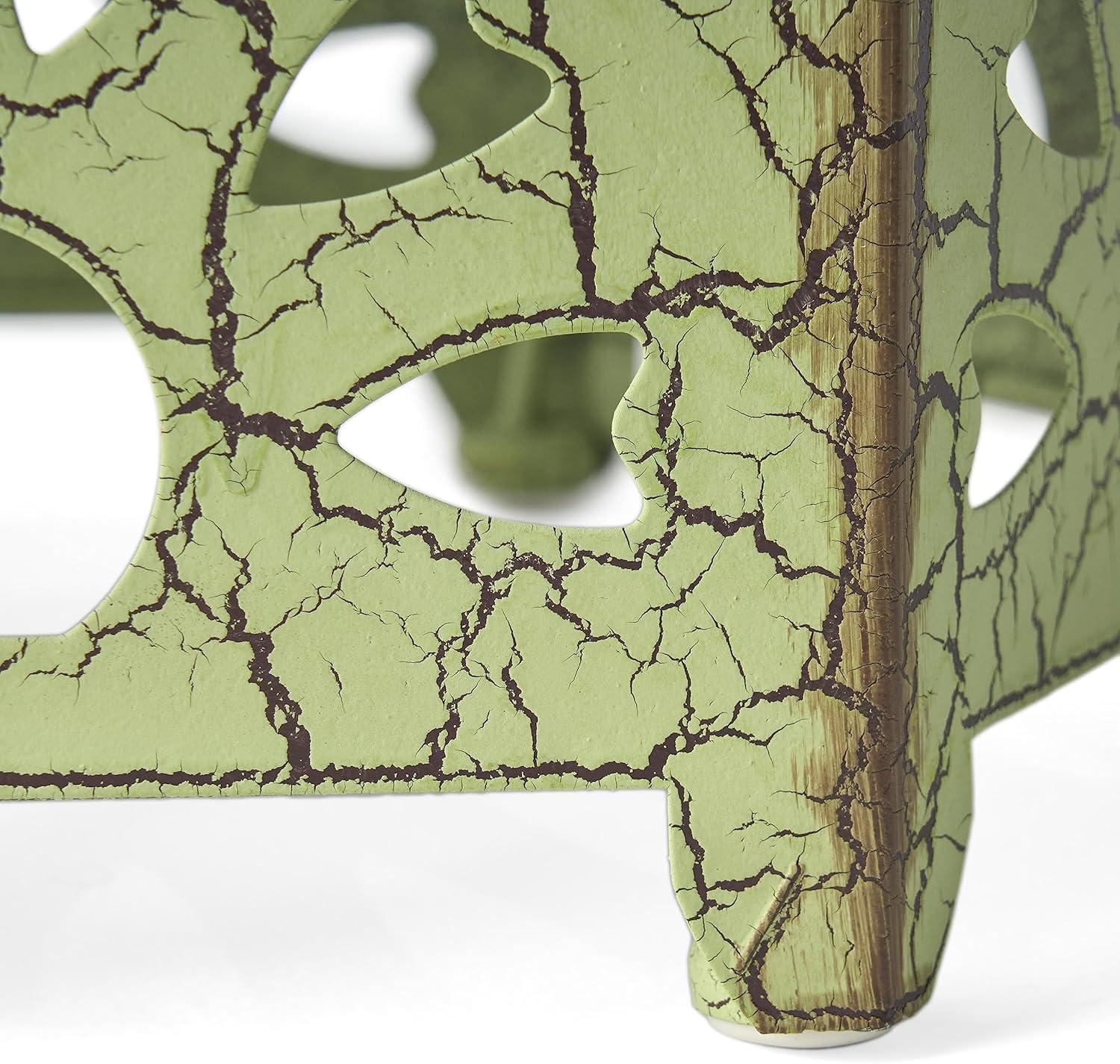 image:imageGDFStudio Elliot Outdoor 12 Inch and 14 Inch Sunburst Iron Side Table Set Crackle Green 301960Crackle Green