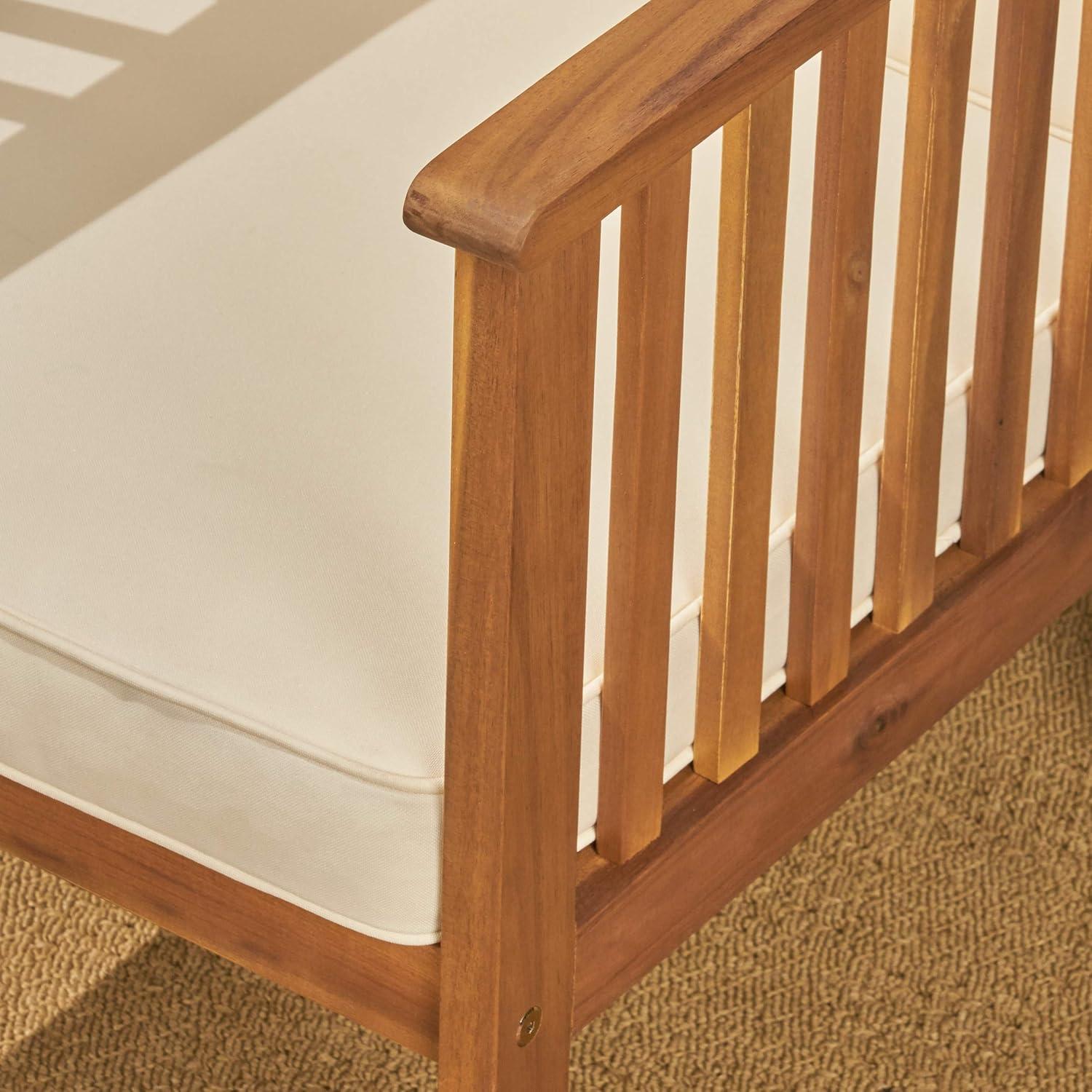 image:imageGreat Deal Furniture Ray Acacia Outdoor Acacia Wood Club Chairs Brown Patina and Cream Set of 2 306223Brown Patina Finish Cream