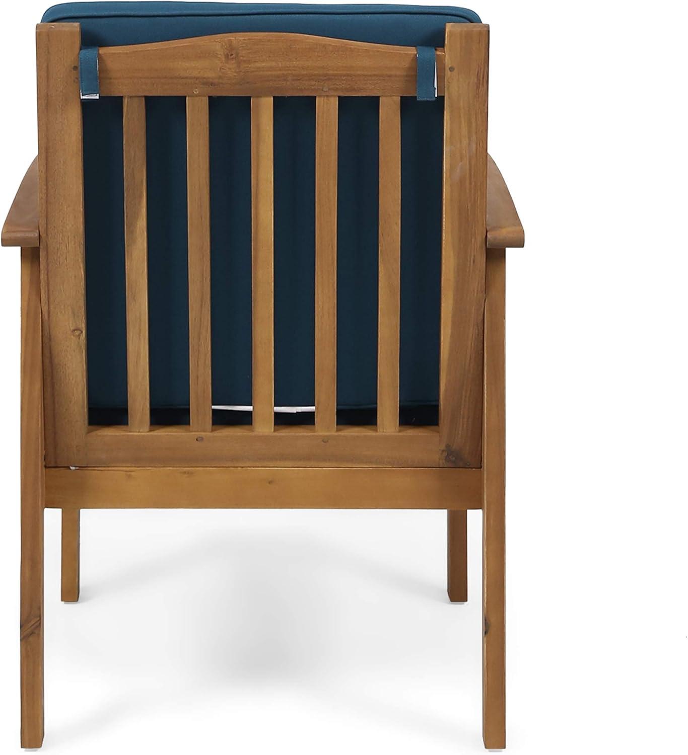 image:imageGreat Deal Furniture Ray Acacia Outdoor Acacia Wood Club Chairs Brown Patina and Cream Set of 2 306223Brown Patina Finish Dark Teal