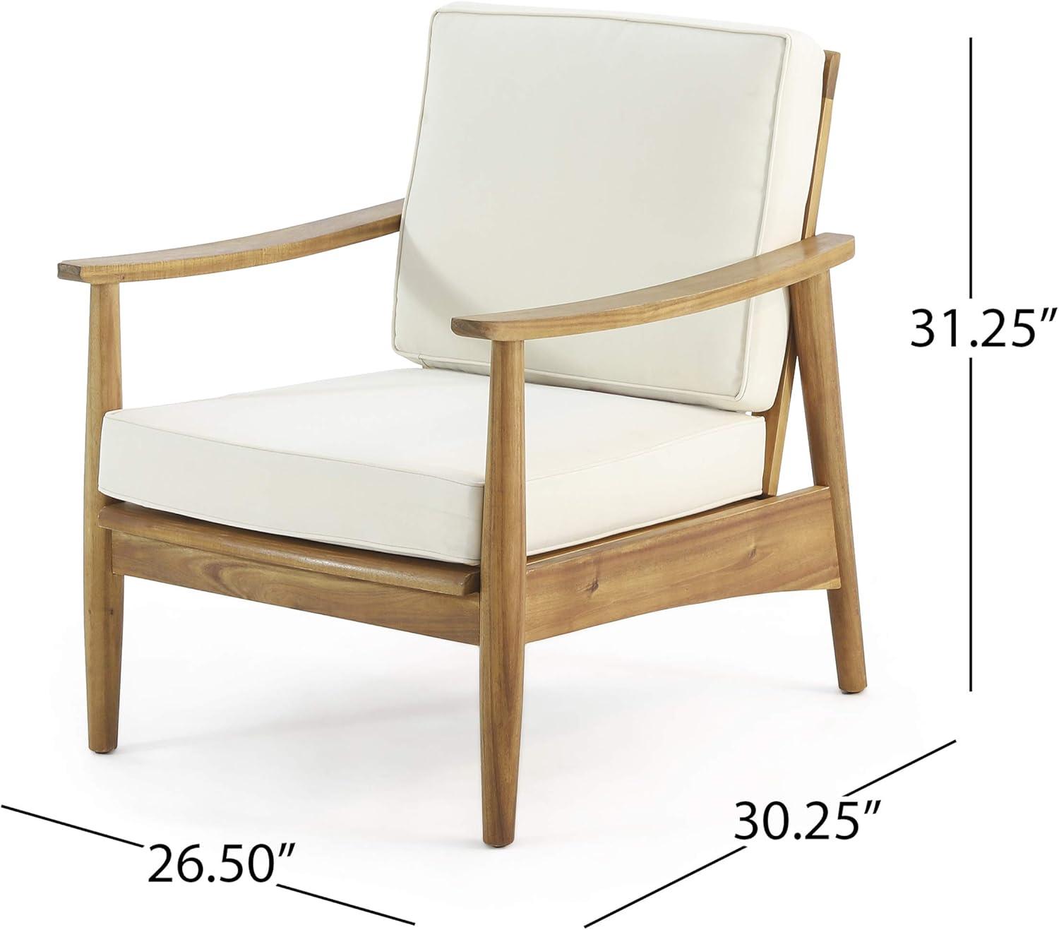 image:imageWillowbrook Outdoor 4pc Chat Set Acacia Wood TeakTeak Beige