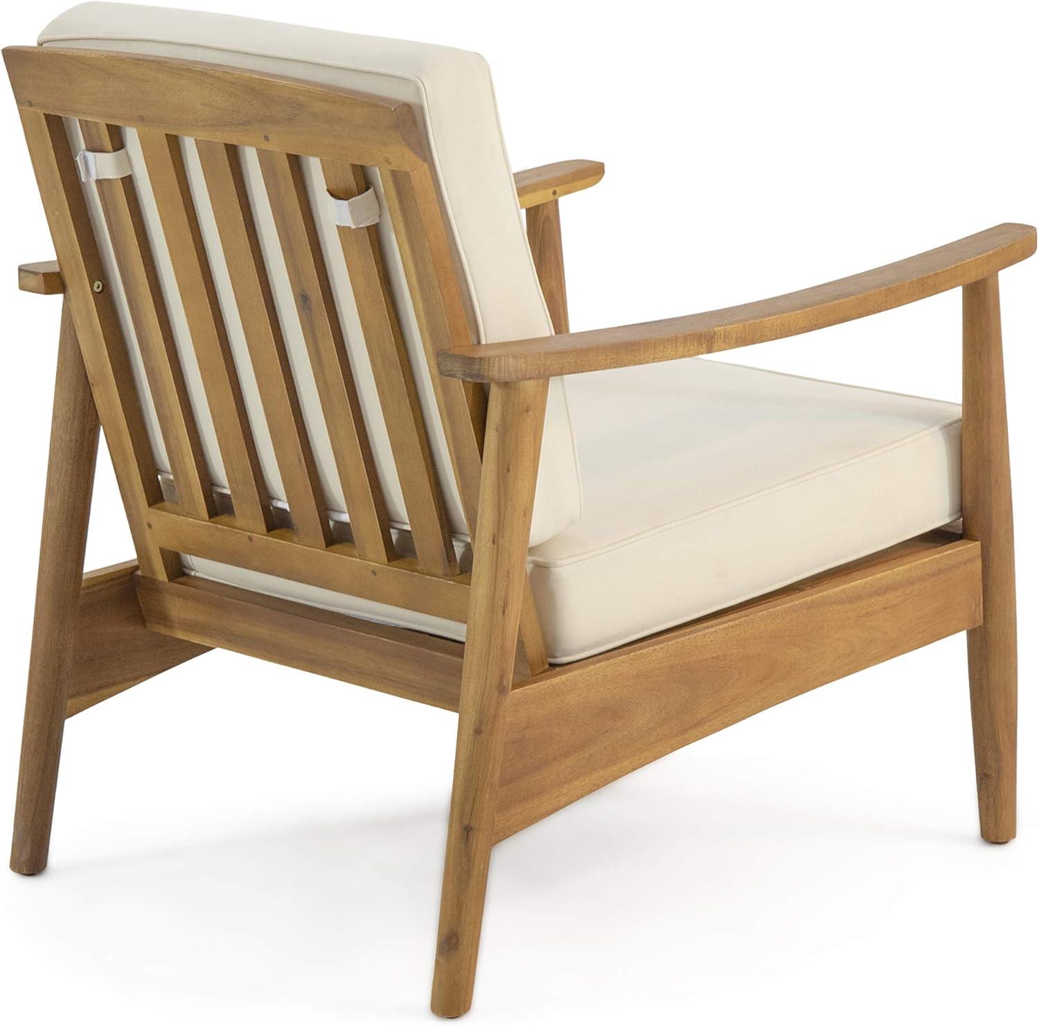 image:imageWillowbrook Outdoor 4pc Chat Set Acacia Wood TeakTeak Beige