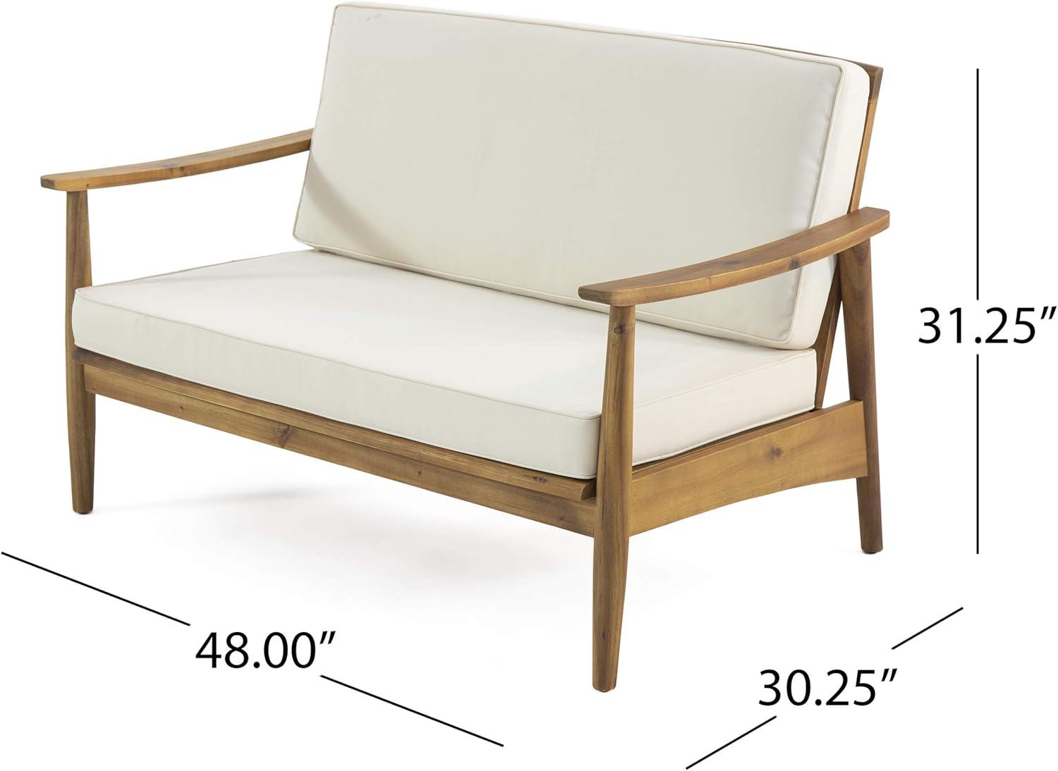 image:imageWillowbrook Outdoor 4pc Chat Set Acacia Wood TeakTeak Beige