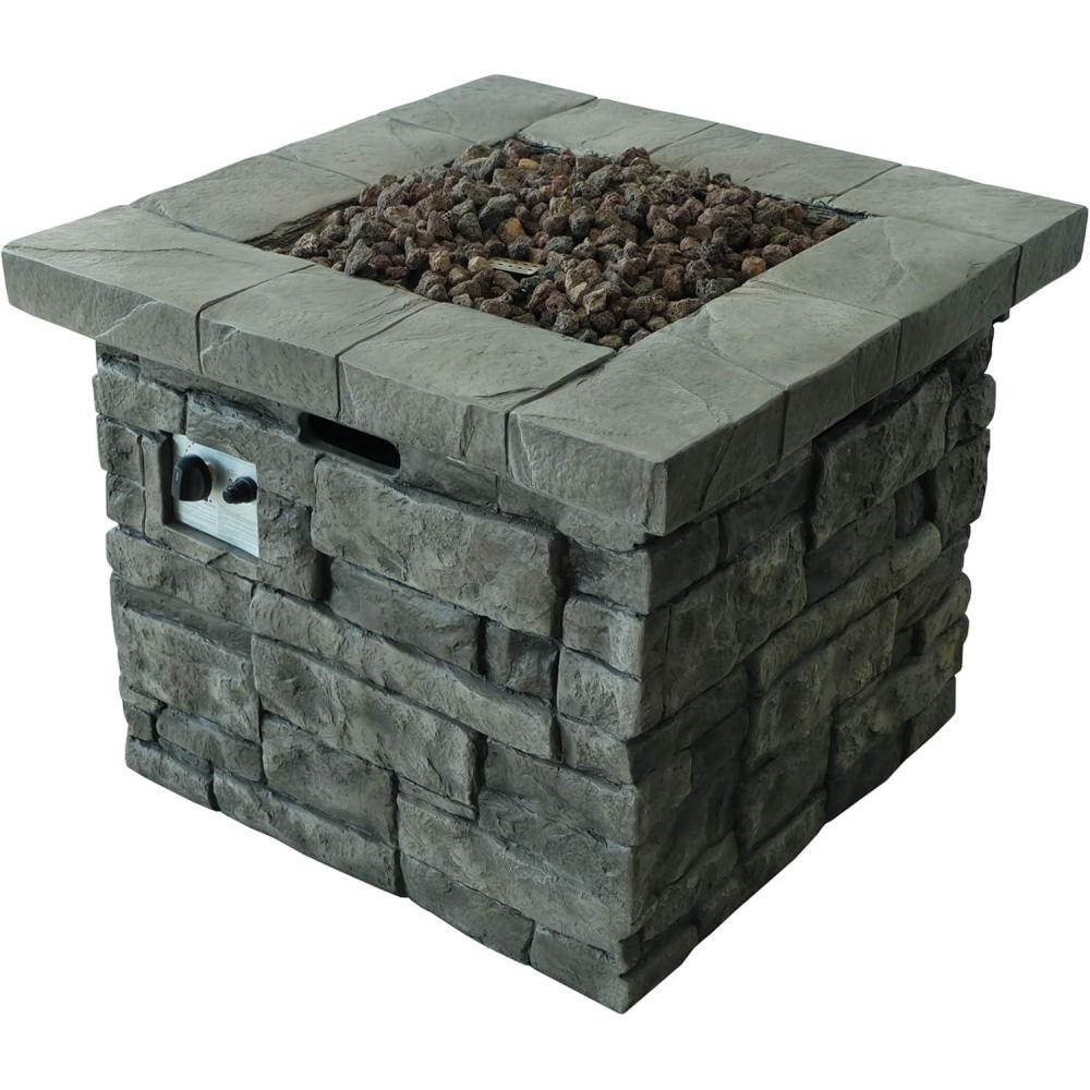 image:imageChristopher Knight Home Angeles Outdoor Square Fire Pit  40000 BTU Grey