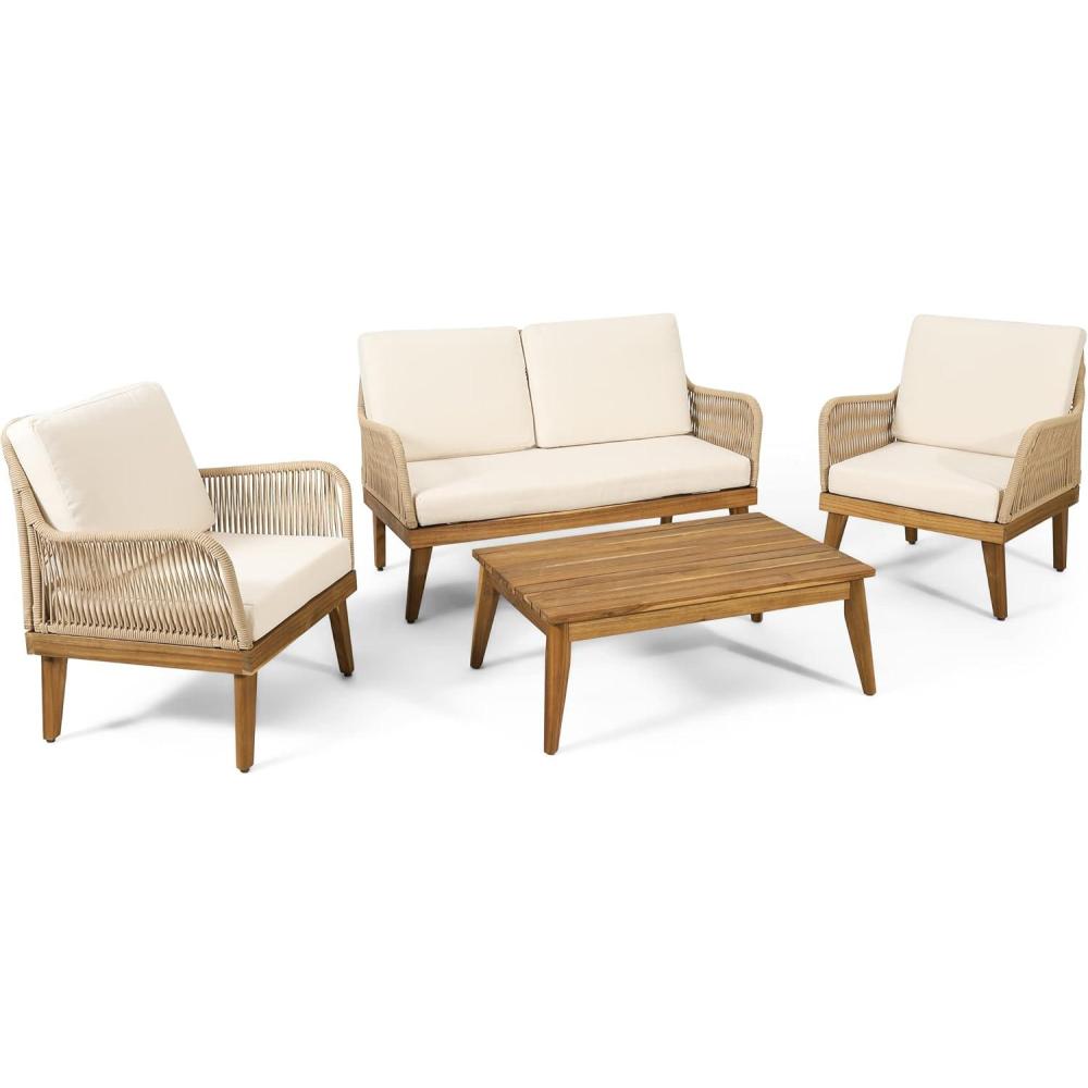 image:imageChristopher Knight Home Annisa Chat Set Teak  Light Brown  Beige