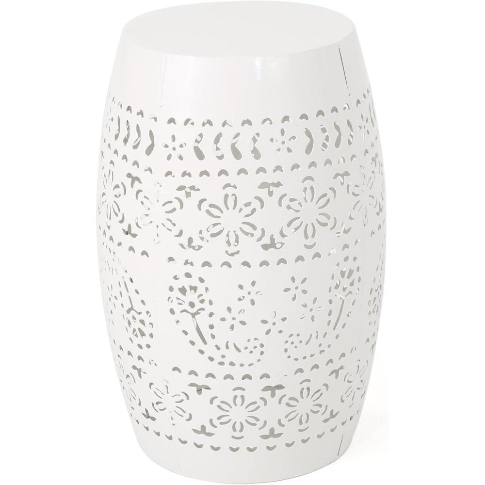 image:imageChristopher Knight Home Apollos Indoor Lace Cut Iron Accent Table White 1225D x 1225W x 18H in